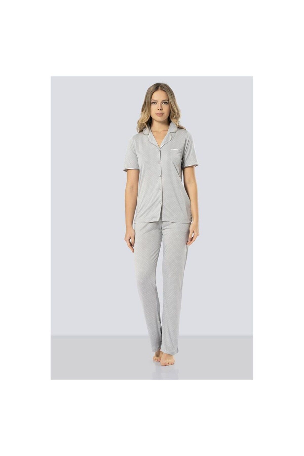 TÜREN-3291 Point Pajama Set - Gray 1