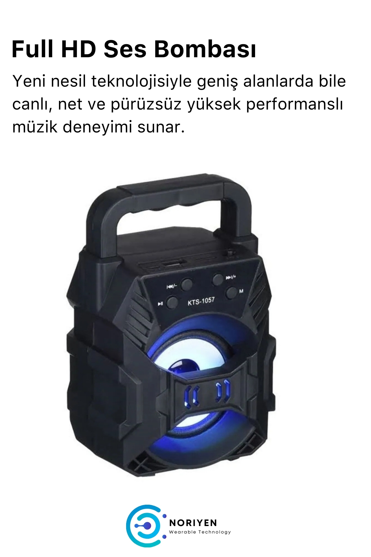 Premium Serisi HD Ses Bombası Parti Hoparlörü RGB Işıklı Kablosuz Bluetooth KTS 1057 Mini Hoparlör