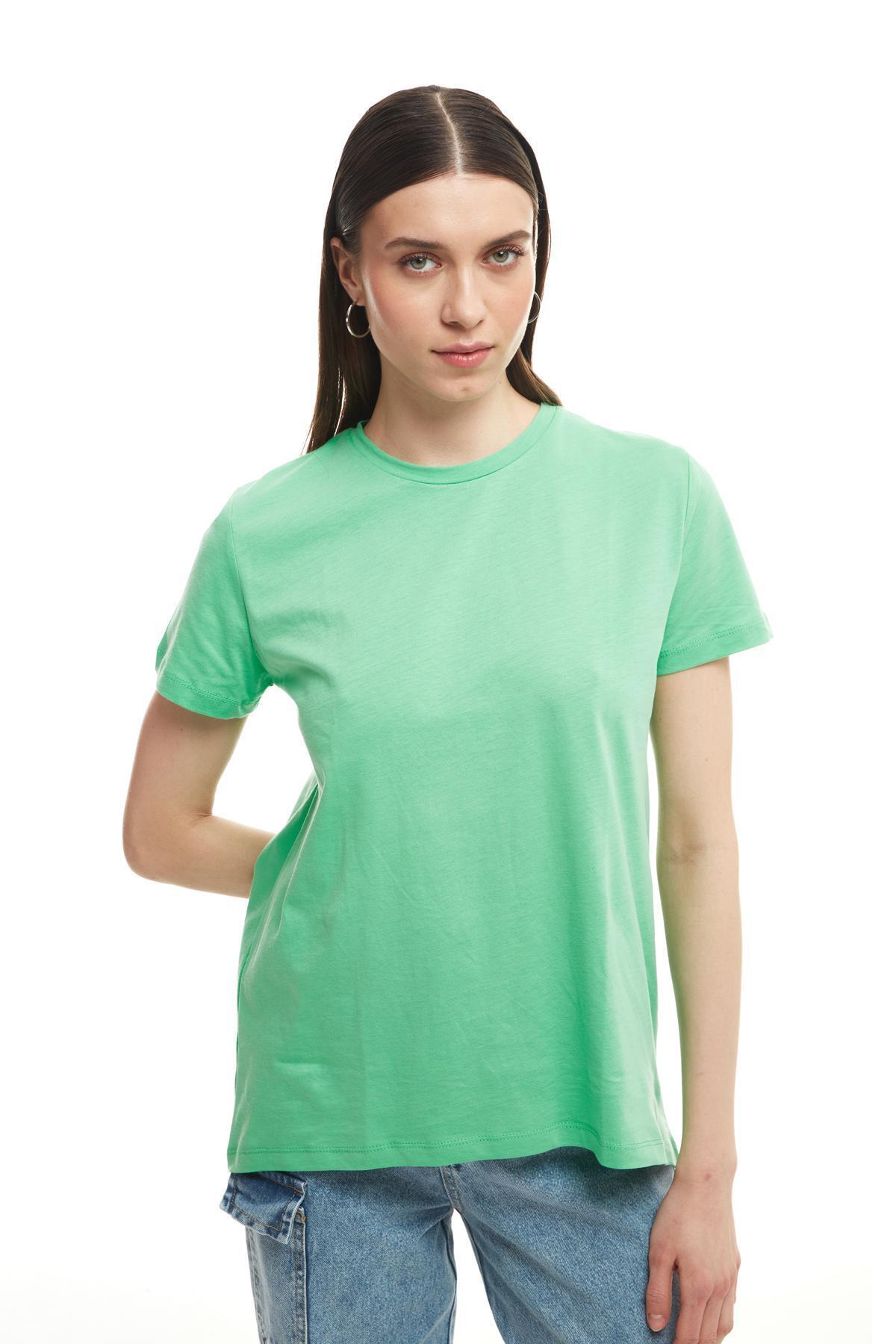 Quzu-Short Sleeve Basic T-Shirt Apple Mint 4