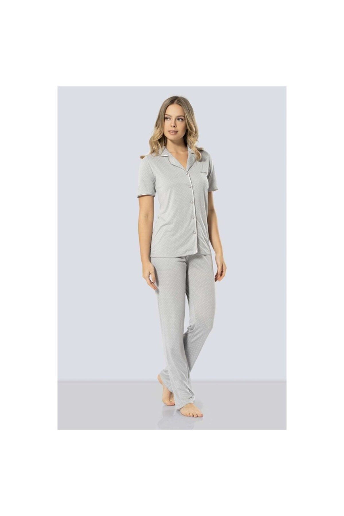 TÜREN-3291 Point Pajama Set - Gray 2