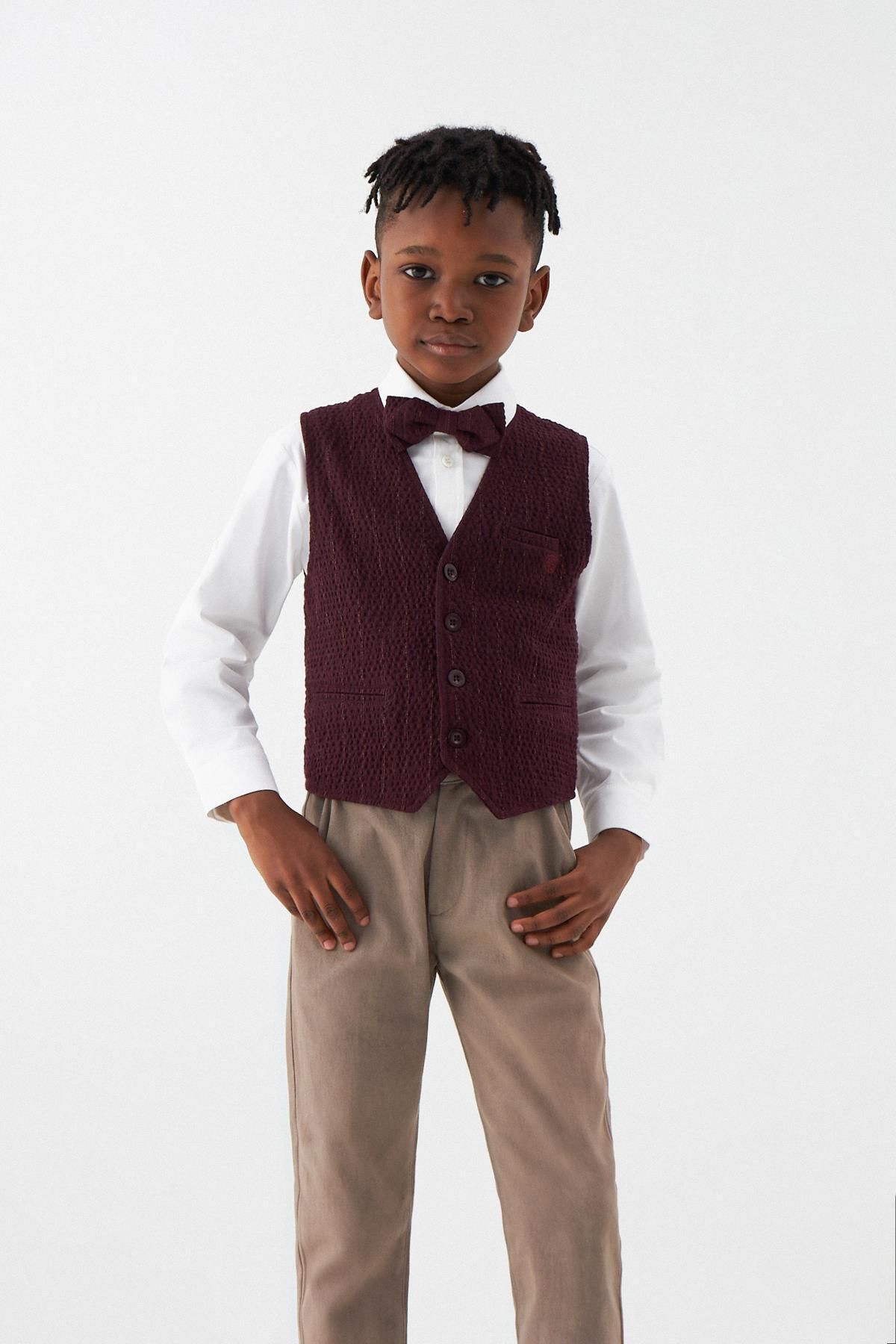 Nebbati-Bg Store Boy's Claret Red Vest 22fw0nb3719 2