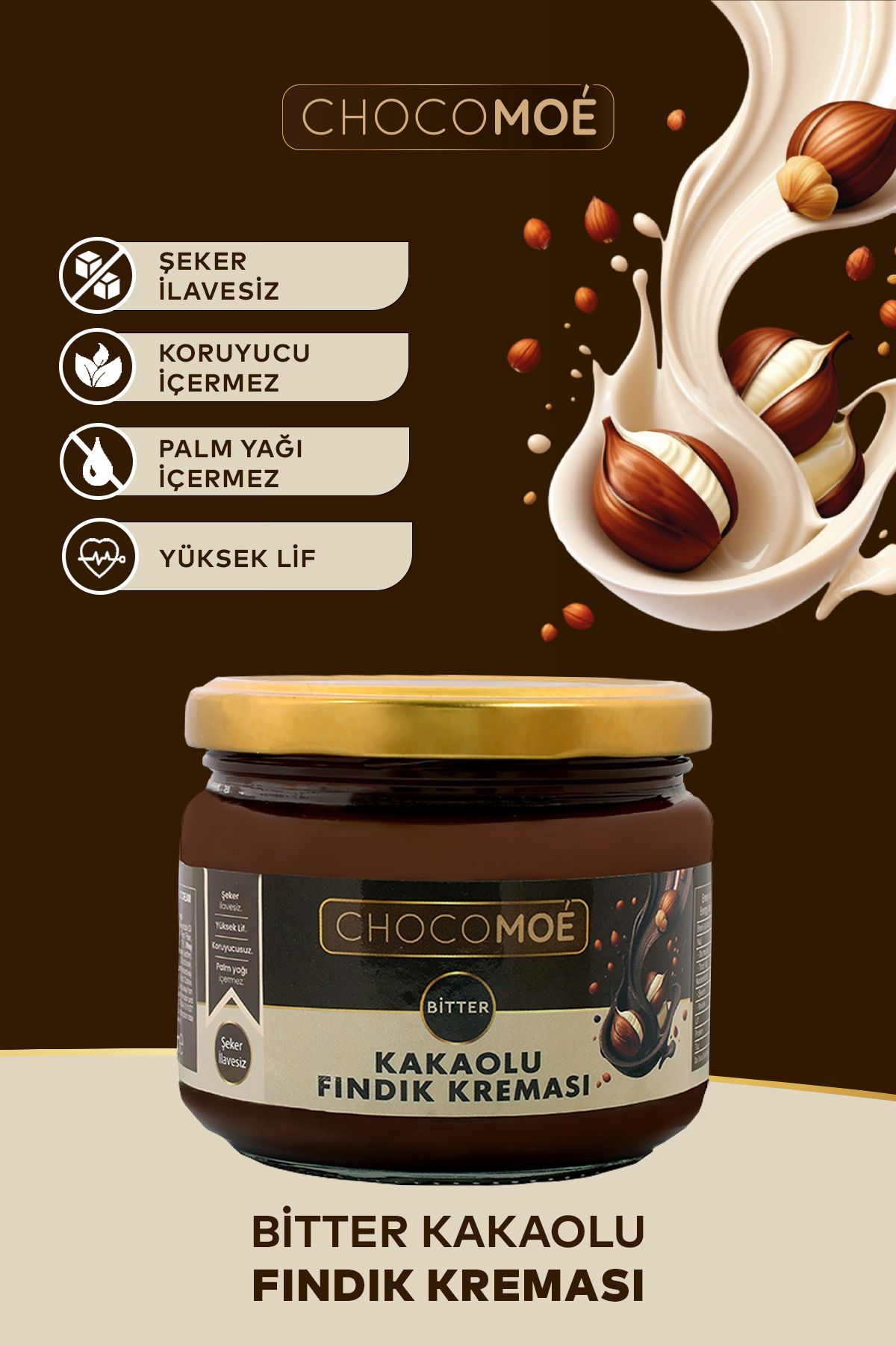 ChocoMoe Bitterli Fındık Kreması 300 GR