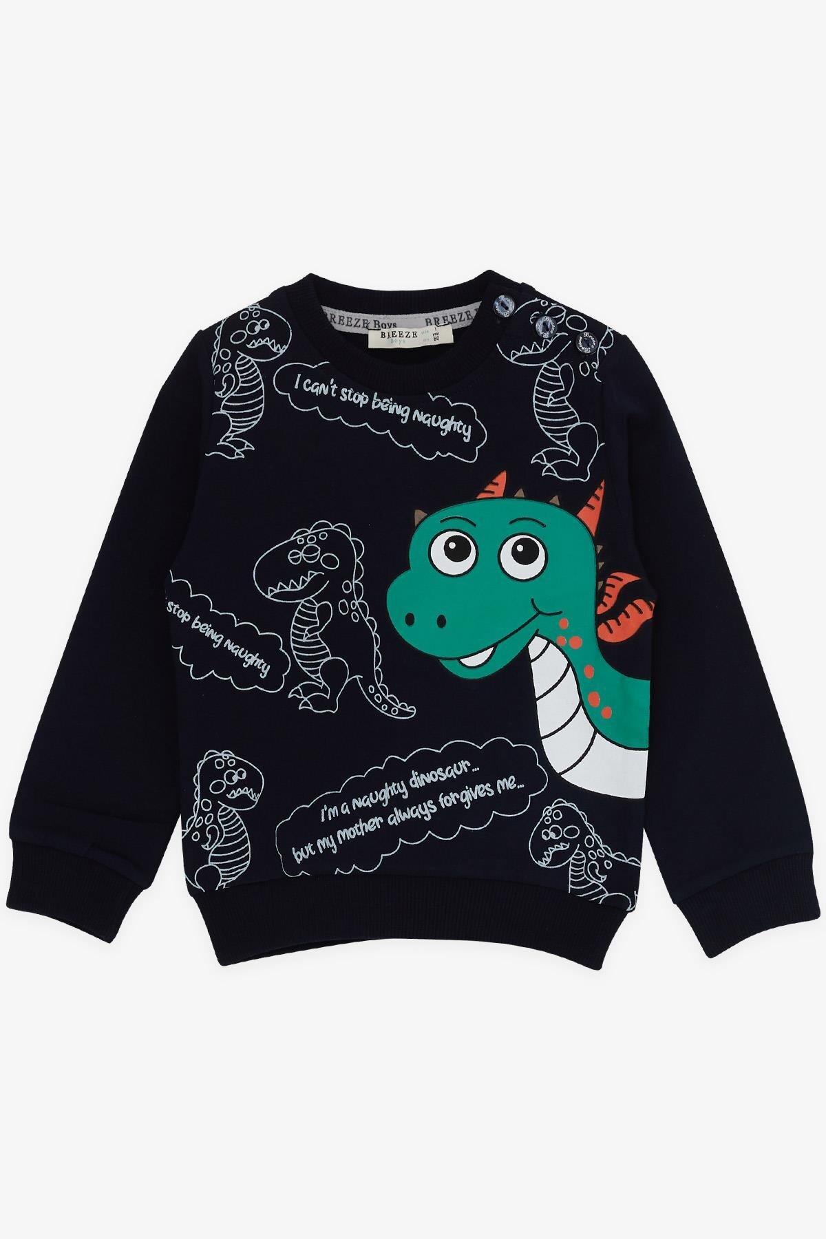 Breeze Erkek Çocuk Eşofman Takımı Dinozor Desenli 1-4 Yaş, Lacivert fotoğrafı 3 (önizleme)