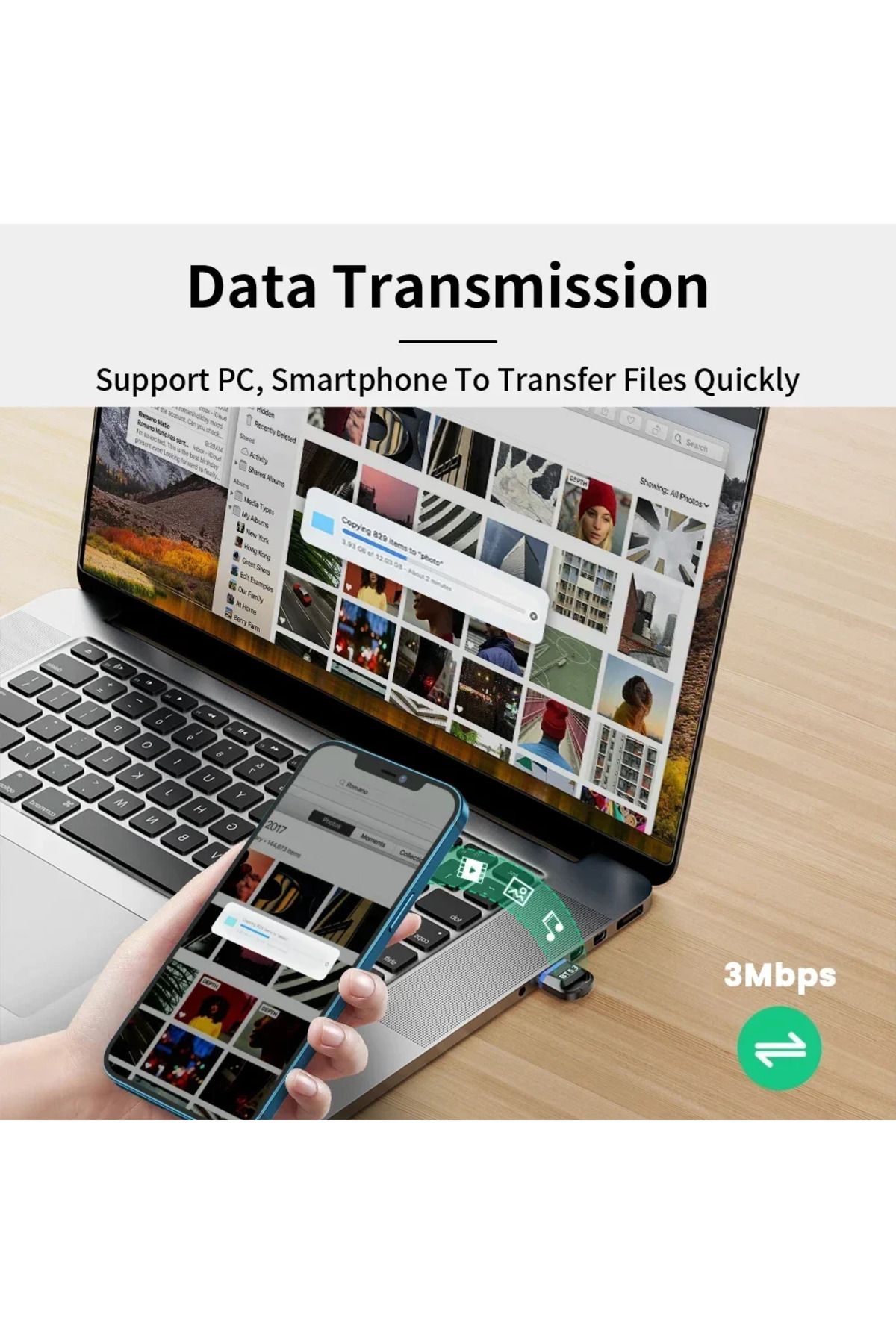 Choice-VIKEFON 2024 New Bluetooth Adapter for Pc Usb Bluetooth 5.3 Dongle Receiver for Speaker Mouse Key... 6