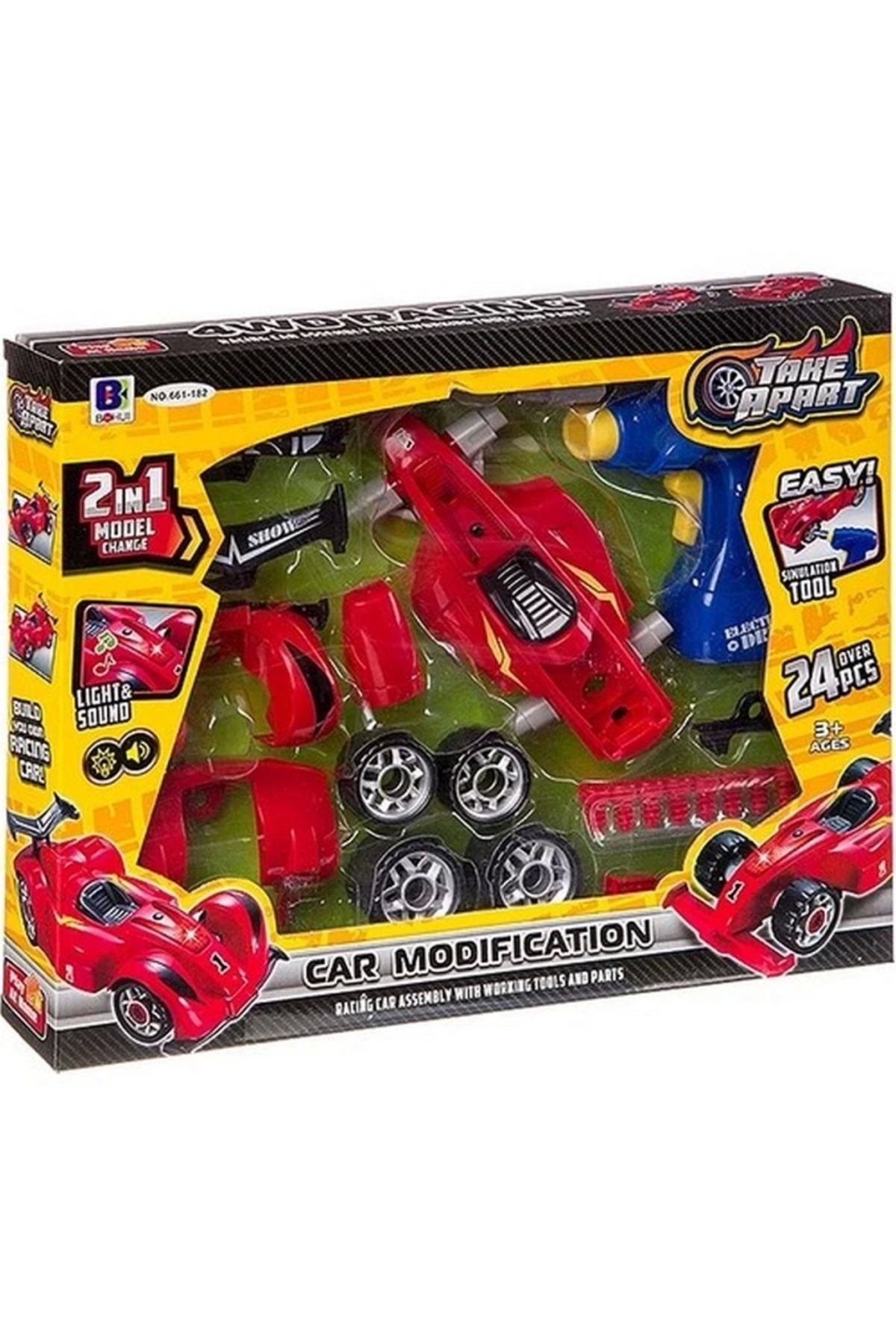 KdrElektronik-Children's Drill Formula F1 Car Modified Set with Sound and Light Plug-In 2