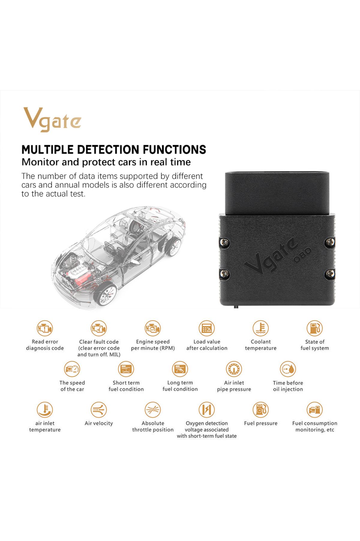 Vgate-OBDIICAT-VLinker MC+ ELM327 Bluetooth3.0/ 4.0 OBD2 ELM 327 Wifi Car Diagnostic For IOS Android Sc... 6