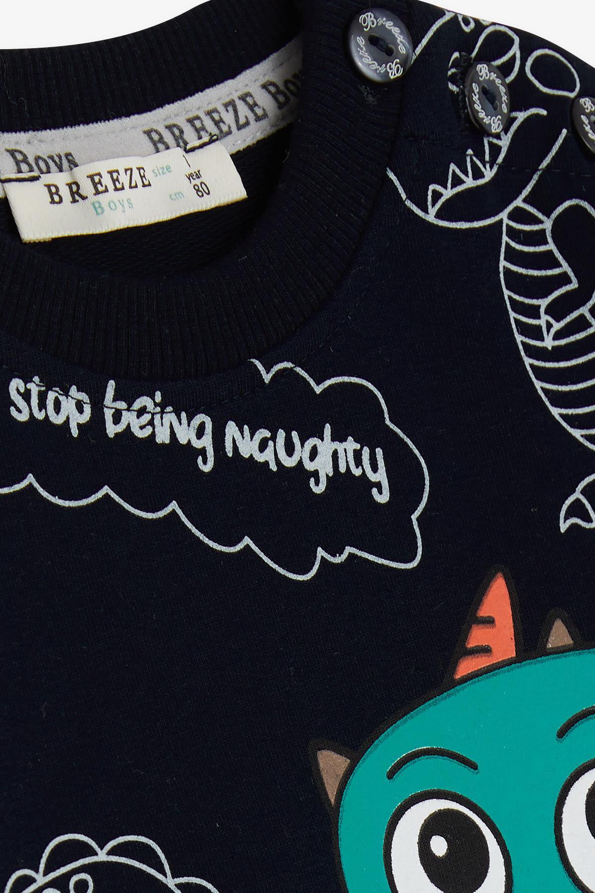 Breeze Erkek Çocuk Eşofman Takımı Dinozor Desenli 1-4 Yaş, Lacivert fotoğrafı 5 (önizleme)