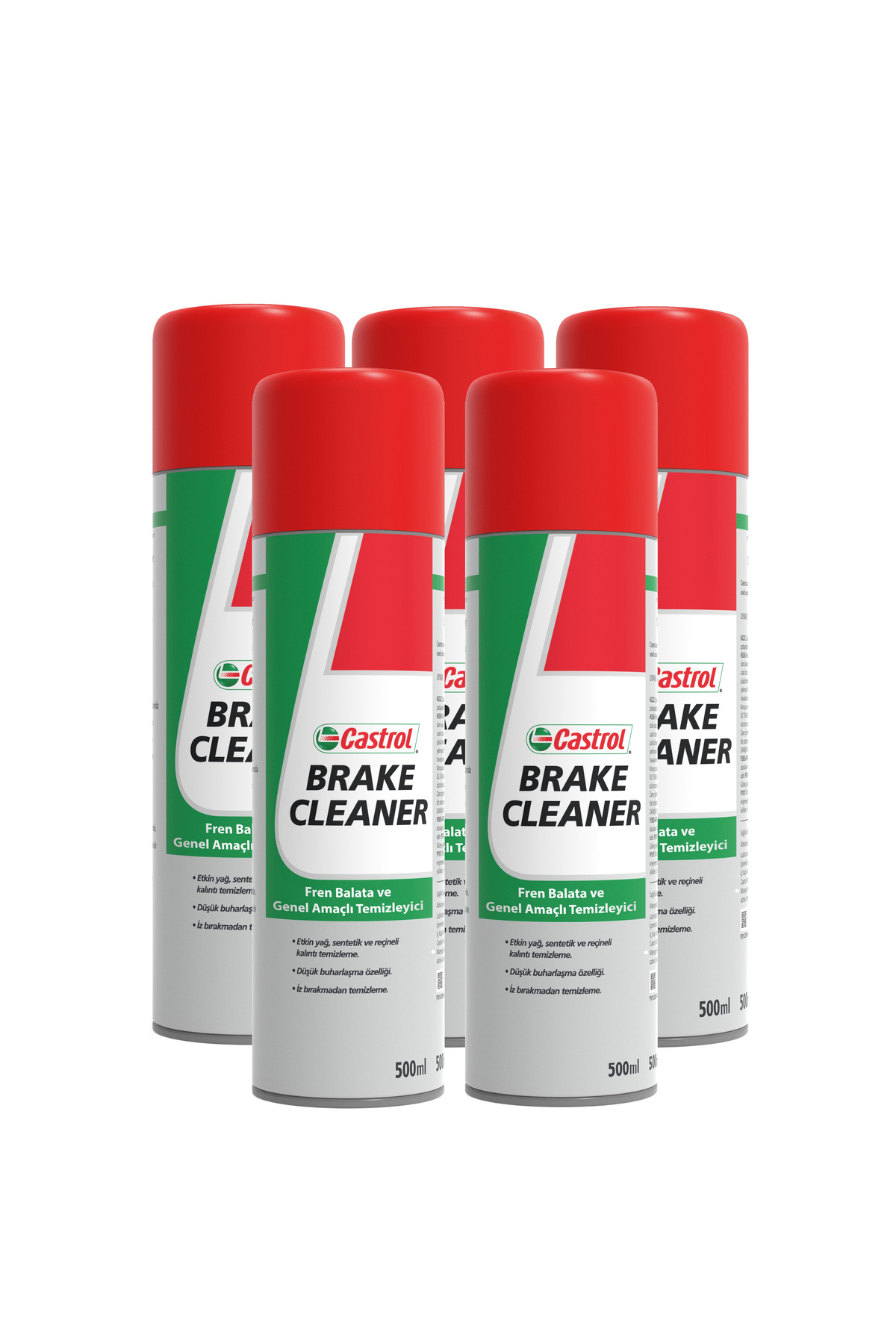 CASTROL Brake Cleaner Fren Balata Ve Genel Temizleme Spreyi 500 ml ( 5 Adet) Üretim Yılı 2024