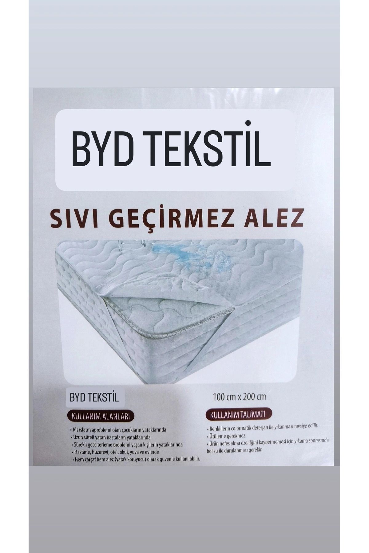 Sıvı Geçirmez Beyaz Tek Kişilik Alez