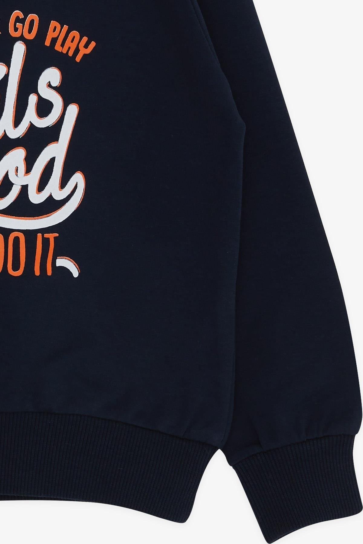 Breeze Erkek Çocuk Sweatshirt Yazı Baskılı 2-6 Yaş, Lacivert fotoğrafı 4 (önizleme)