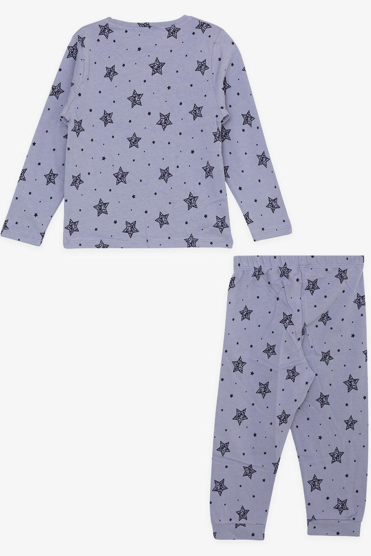 Macawi-1.5-5 Years Old Girl's Pajama Set - Star Pattern, Lilac 2