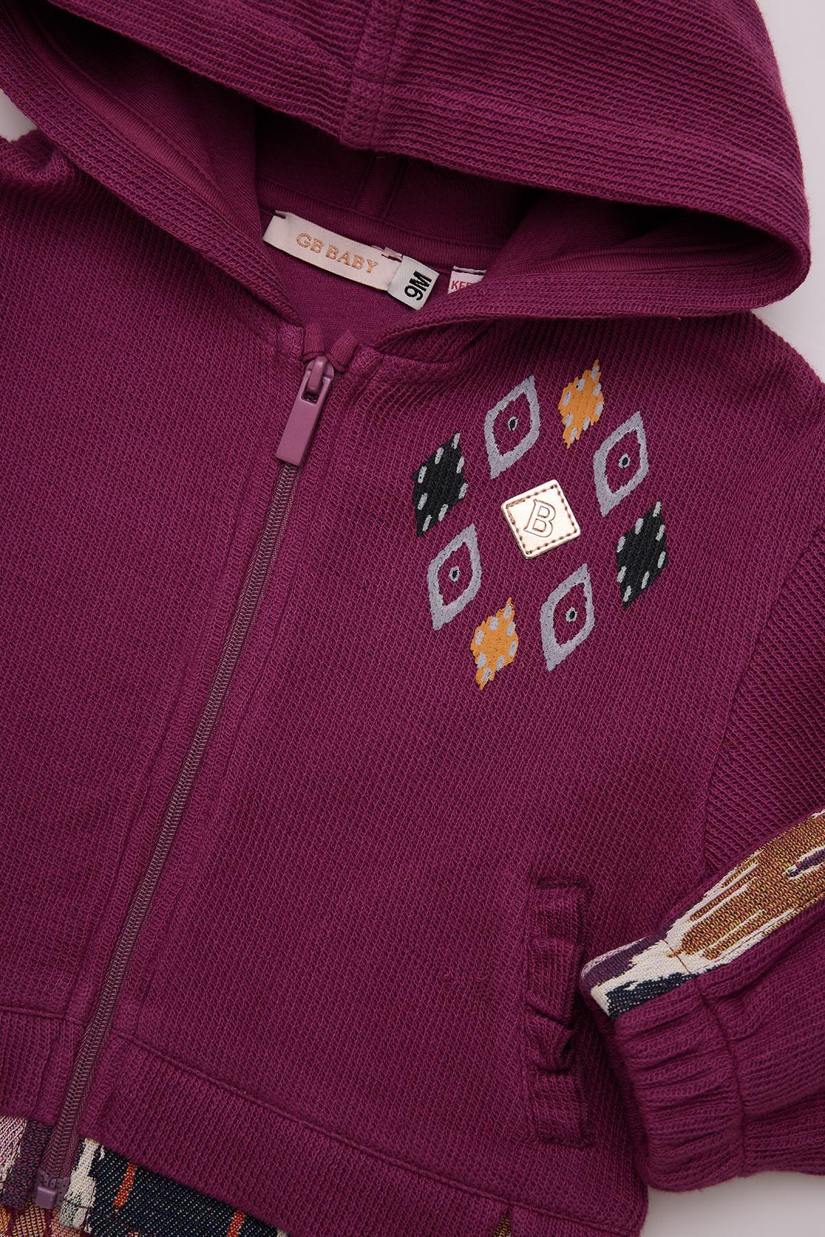 GB Baby BG Store Kız Bebek Mürdüm Eşofman Üstü fotoğrafı 3 (önizleme)