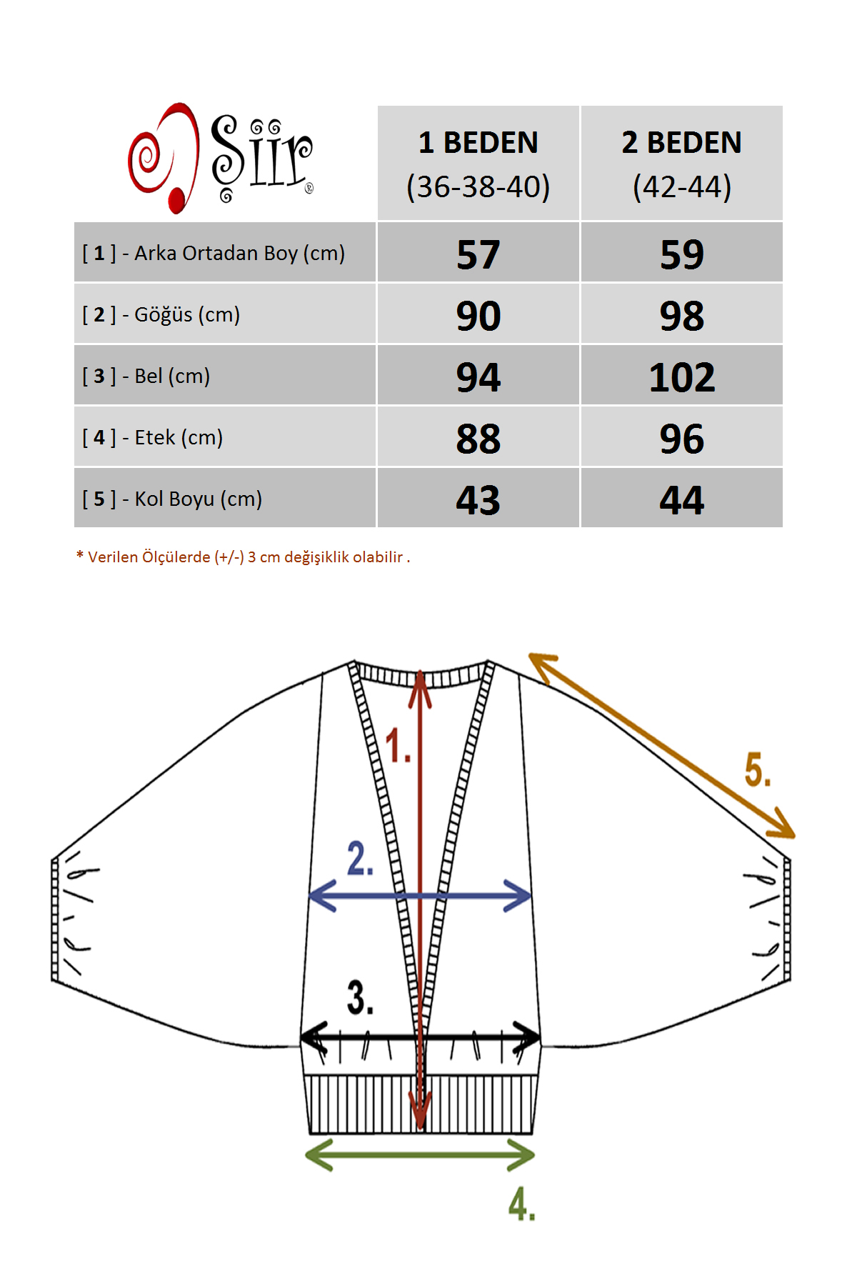 Şiir  Janerio Kadın Ajurlu Rahat Kalıp Penye Geniş Balon Kol 3 Düğmeli Hırka & Penye Hırka - Ekru - Görsel 2