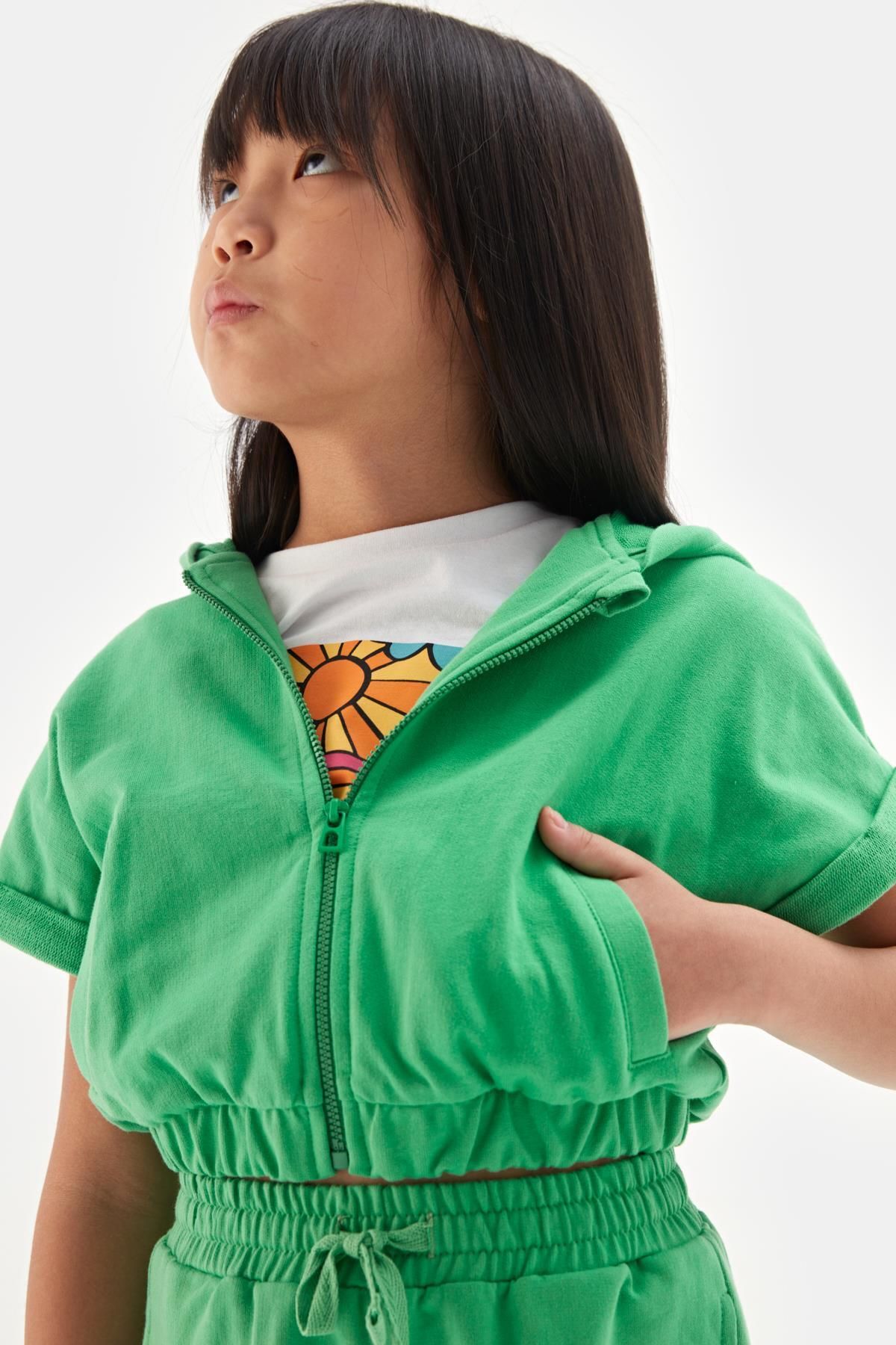 Tyess-Bg Store Girl's Green Tracksuit Top 23ss0tj4706 2