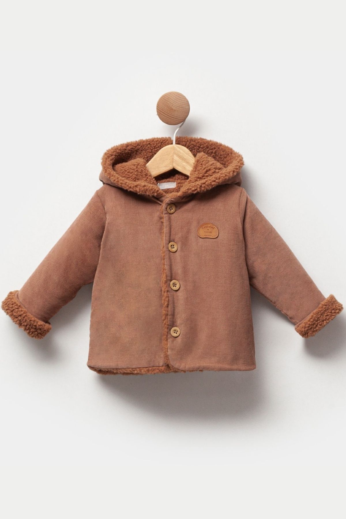  پالتوی زمستانی مخمل کبریتی ظریف با آستر پشمی برای نوزادان دختر و پسر