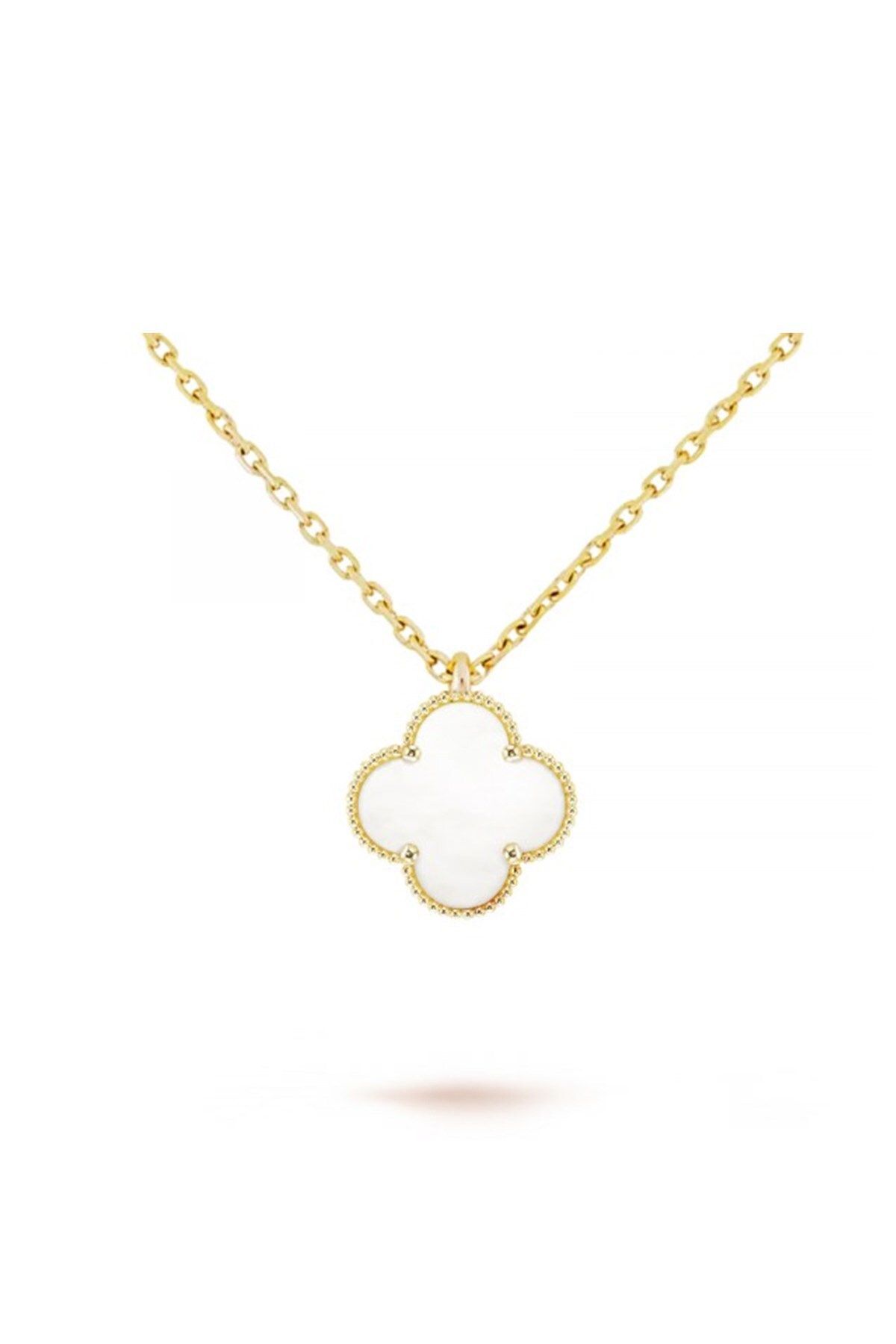 X-Lady Accessories Altın Renk Beyaz Van Cleef Bijuteri Kolye - 3152