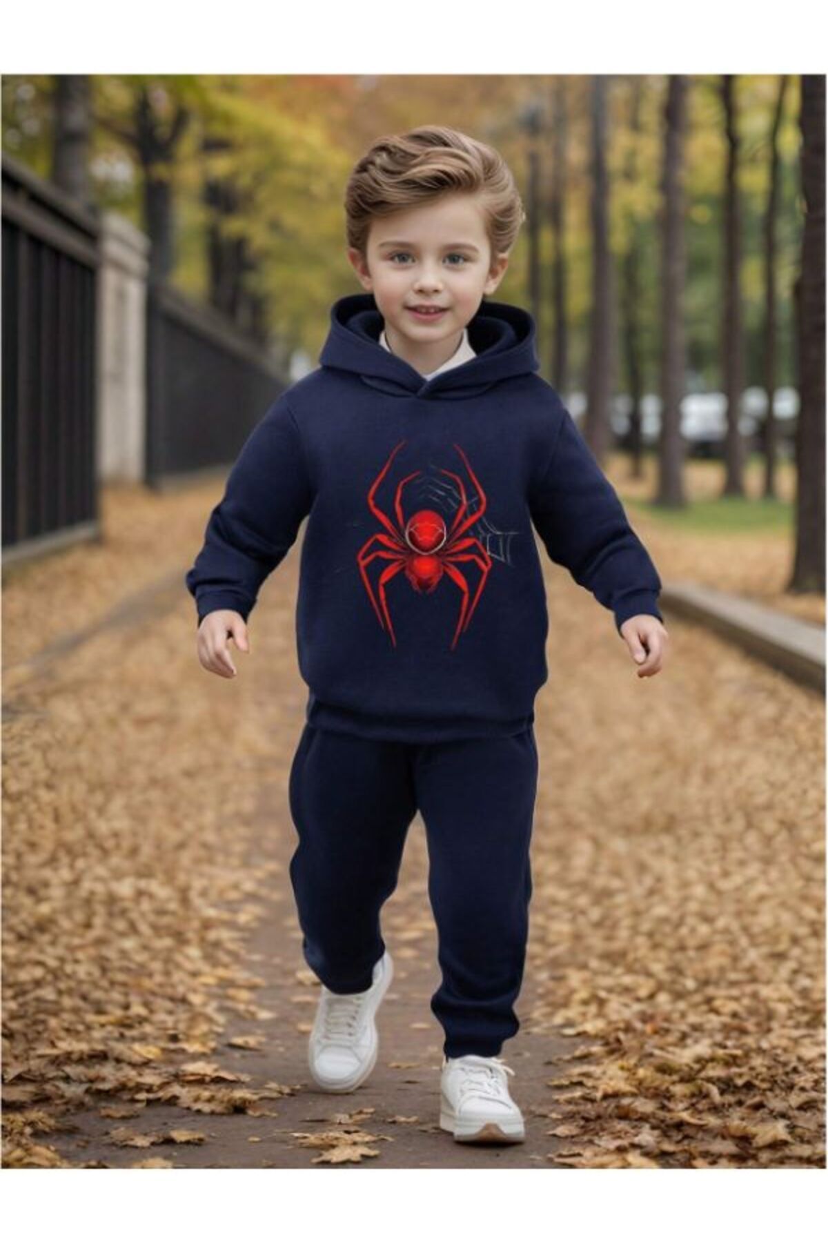 MOONBULL-Boy's Spider Printed Hooded Tracksuit Set 1