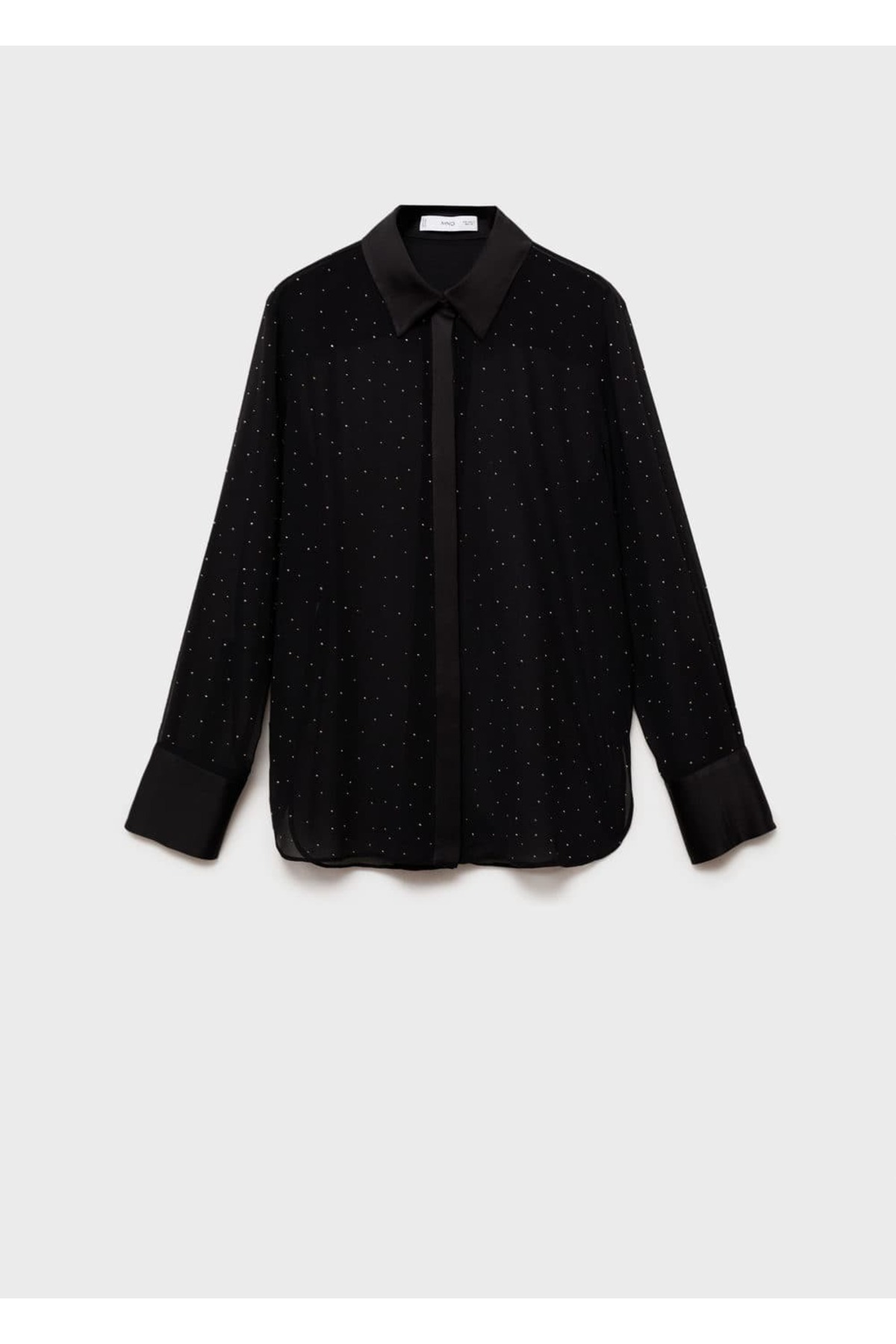 MANGO Woman-Semi Sheer Studded Shirt 3