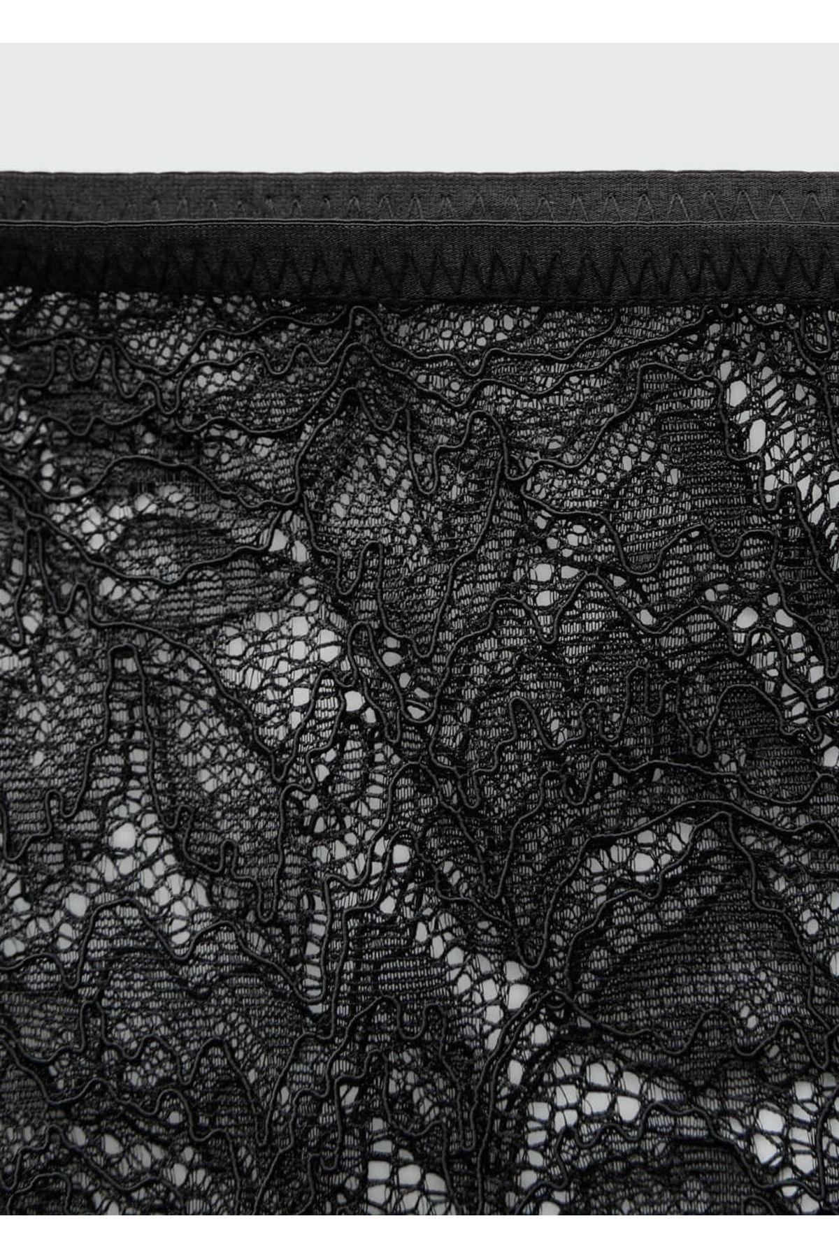 MANGO Woman-Semi-Transparent Guipure Skirt 7