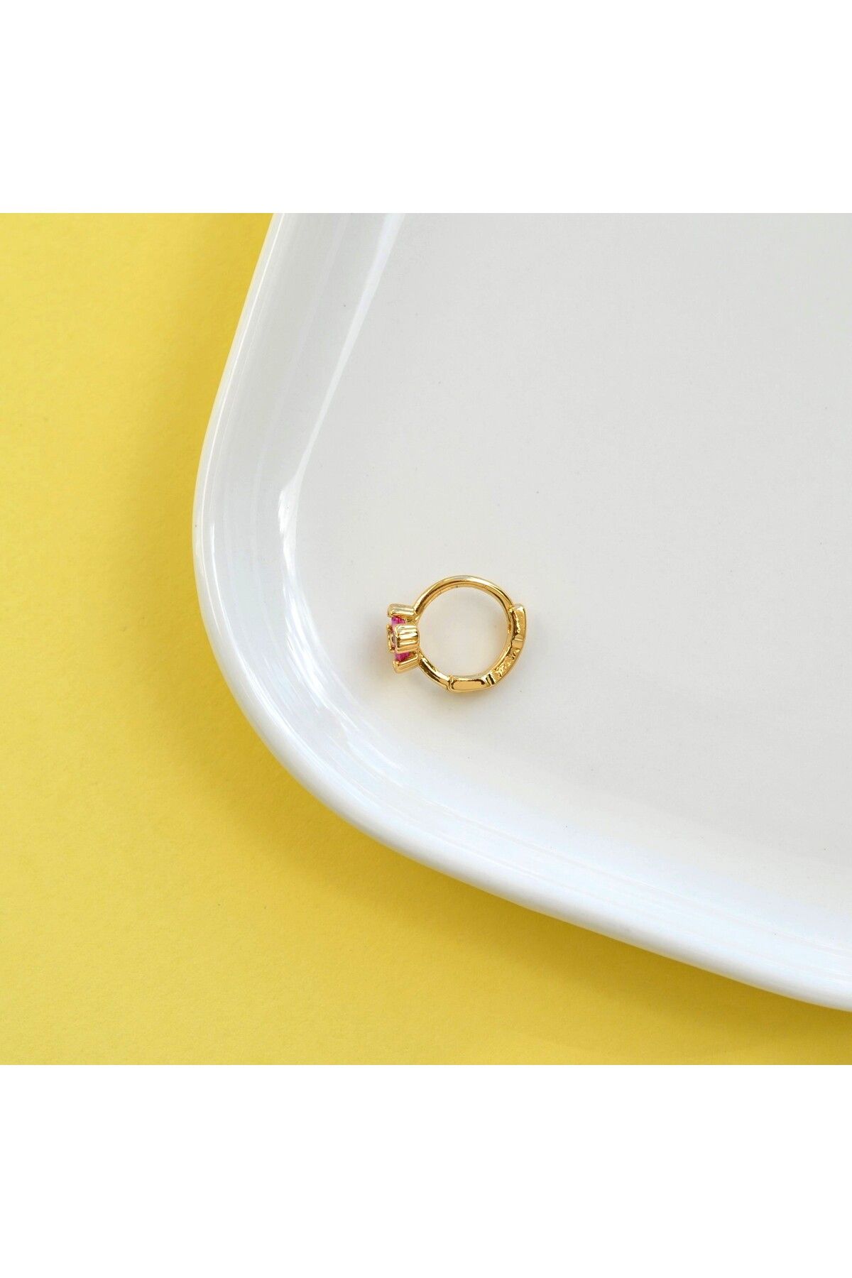 Heppii-Fuchsia Floral Pattern Ring Piercing - Cartilage Forward Helix 3