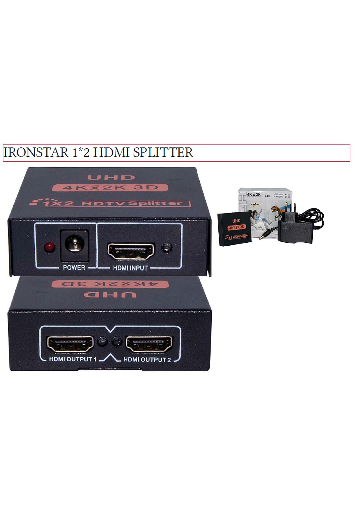 IRONSTAR 1X2 HDMI Splitter Çoğaltıcı PC Androidbox Tablet Akıllı Cep Telefonu Aktarıcı Dönüştürücü