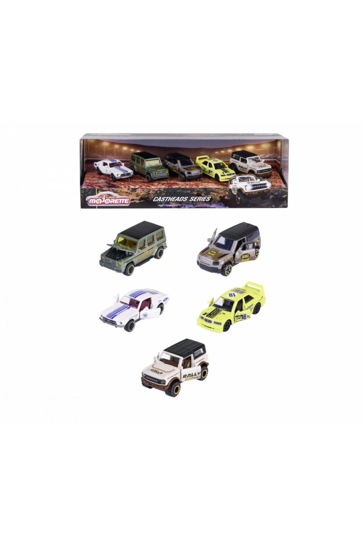 Finetoo Çocuk Majorette CastHeads Track Racer 5'li