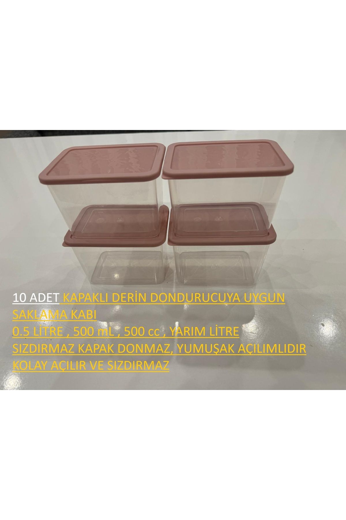 Minty Life-10 Pcs 0.5 Liter with Lid Ice Box Storage Container Deep Freezer Storage Container 5