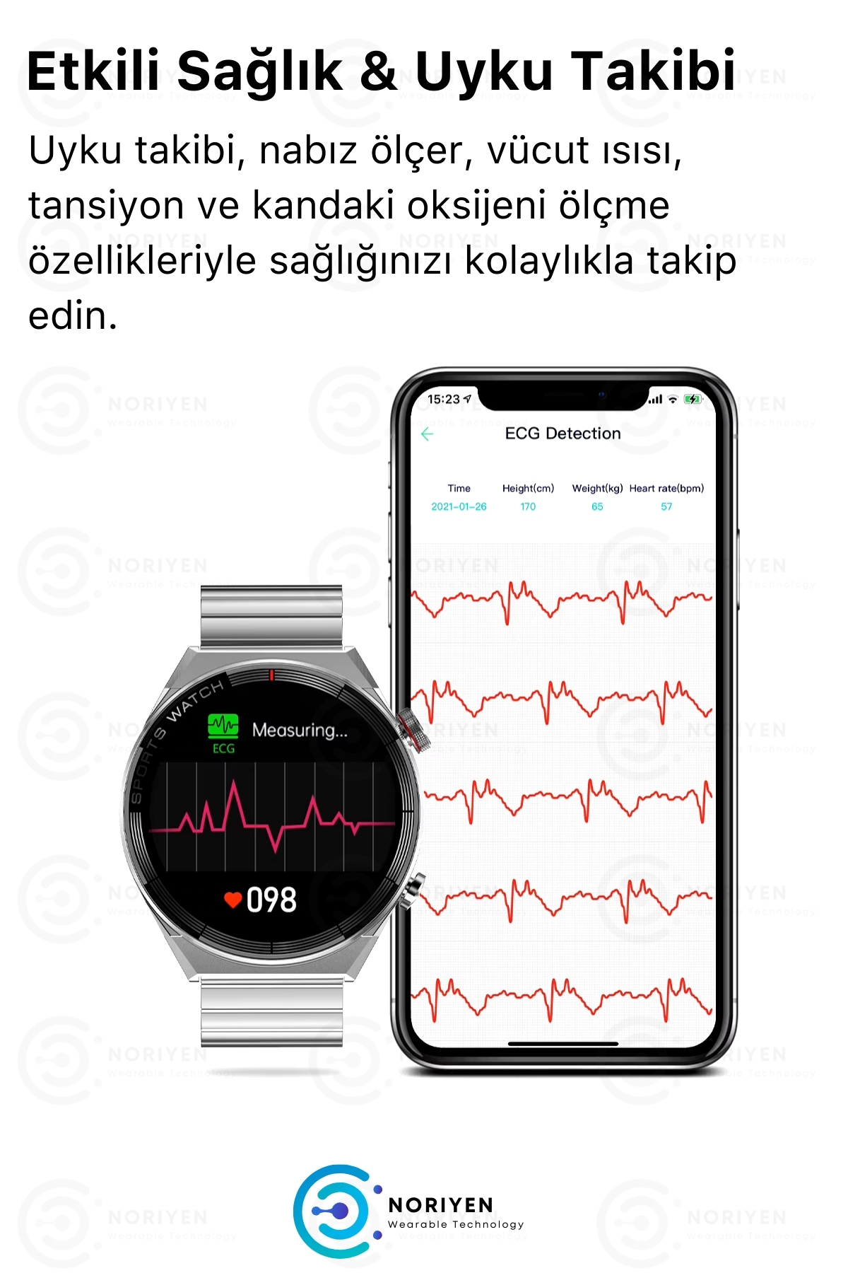 Yeni Nesil Premium IPS Tam HD Ekran Sesli Asistan NFC Çift Kordon Bluetooth DT3 Mate Akıllı Saat