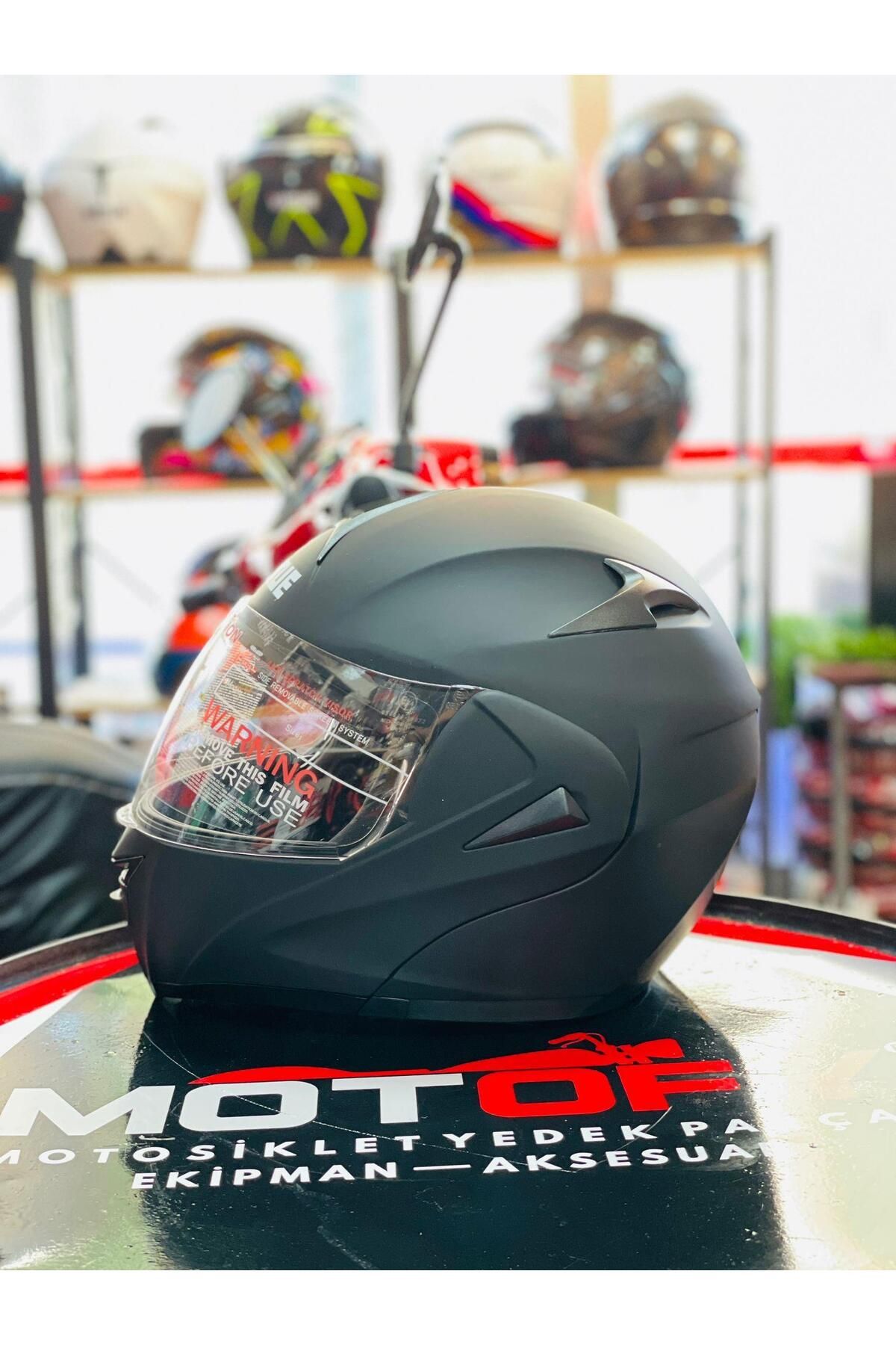 MOTOFY VİRTUE ÇENE AÇILIR GÜNEŞ VİZÖRLÜ ECE 22.05 GÜVENLİK SERTİFİKALI KASK MAT SİYAH LARGE
