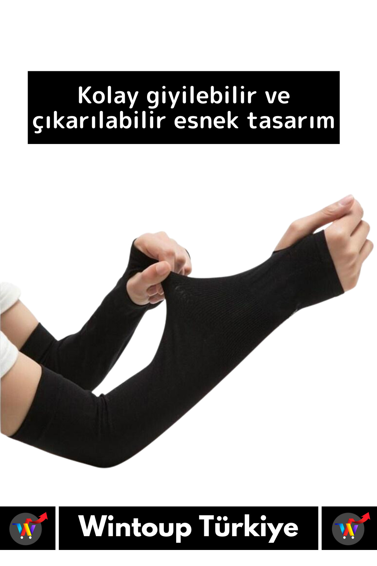 Wintoup Premium Yüksek Kaliteli UV Koruyucu Esnek Ter Emici Motorsiklet Tesettür Spor Uzun Kol Kılıfı 1 Çift görsel 2