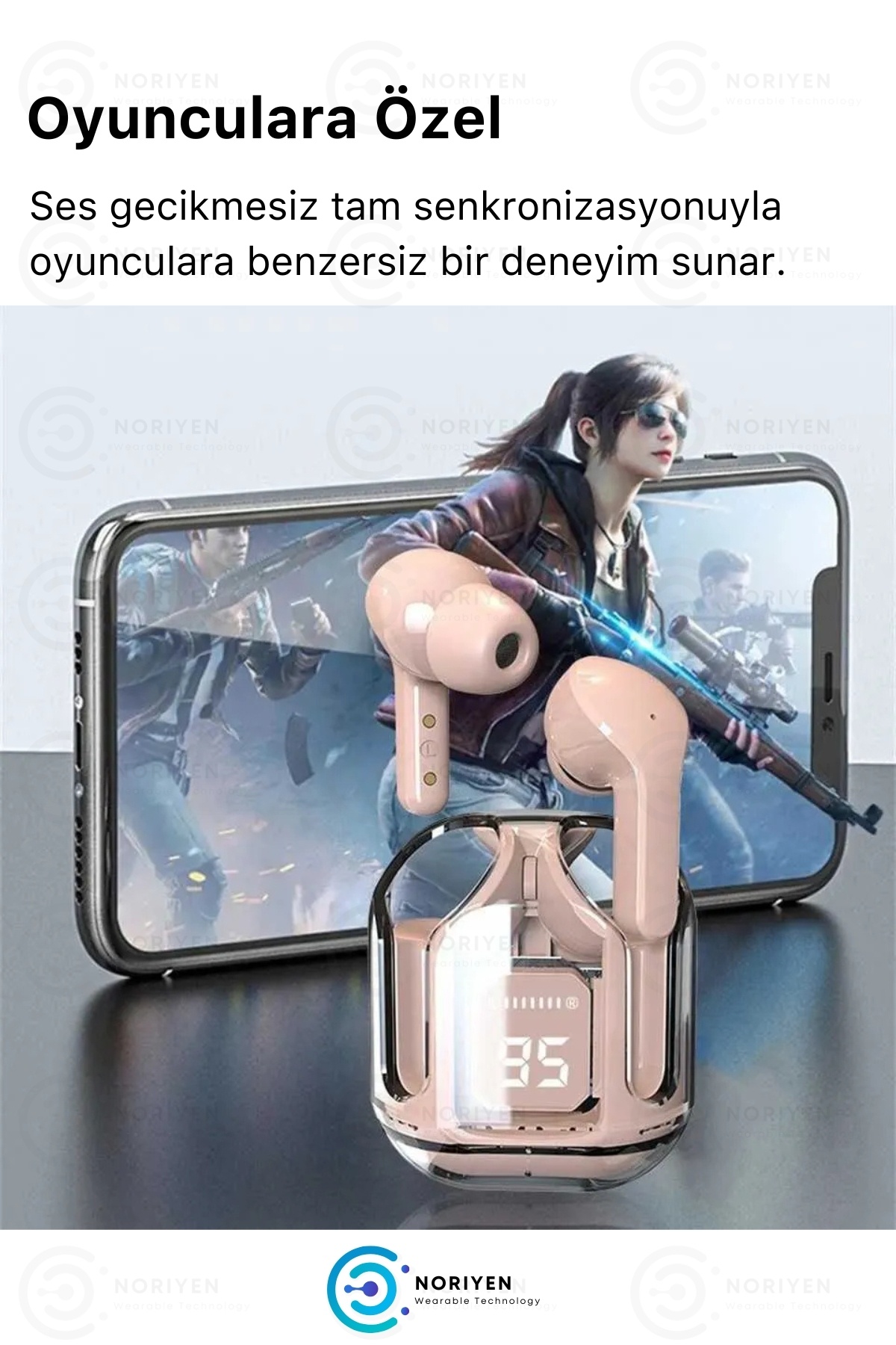 Yeni Nesil Ultrapods Pro 8D Stereo Ses Powerbanklı Ios Android Uyumlu Gaming Bluetooth 5.3 Kulaklık