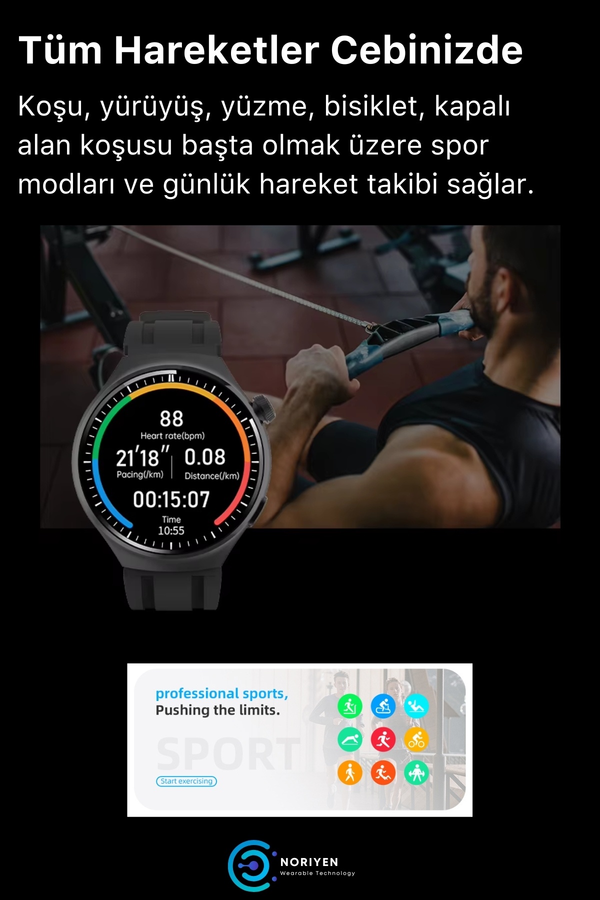 Yeni Nesil Super Amoled HD Ekran Gs Watch Pro 4 Spor Sağlık Sensörlü iOS Android Uyumlu Akıllı Saat