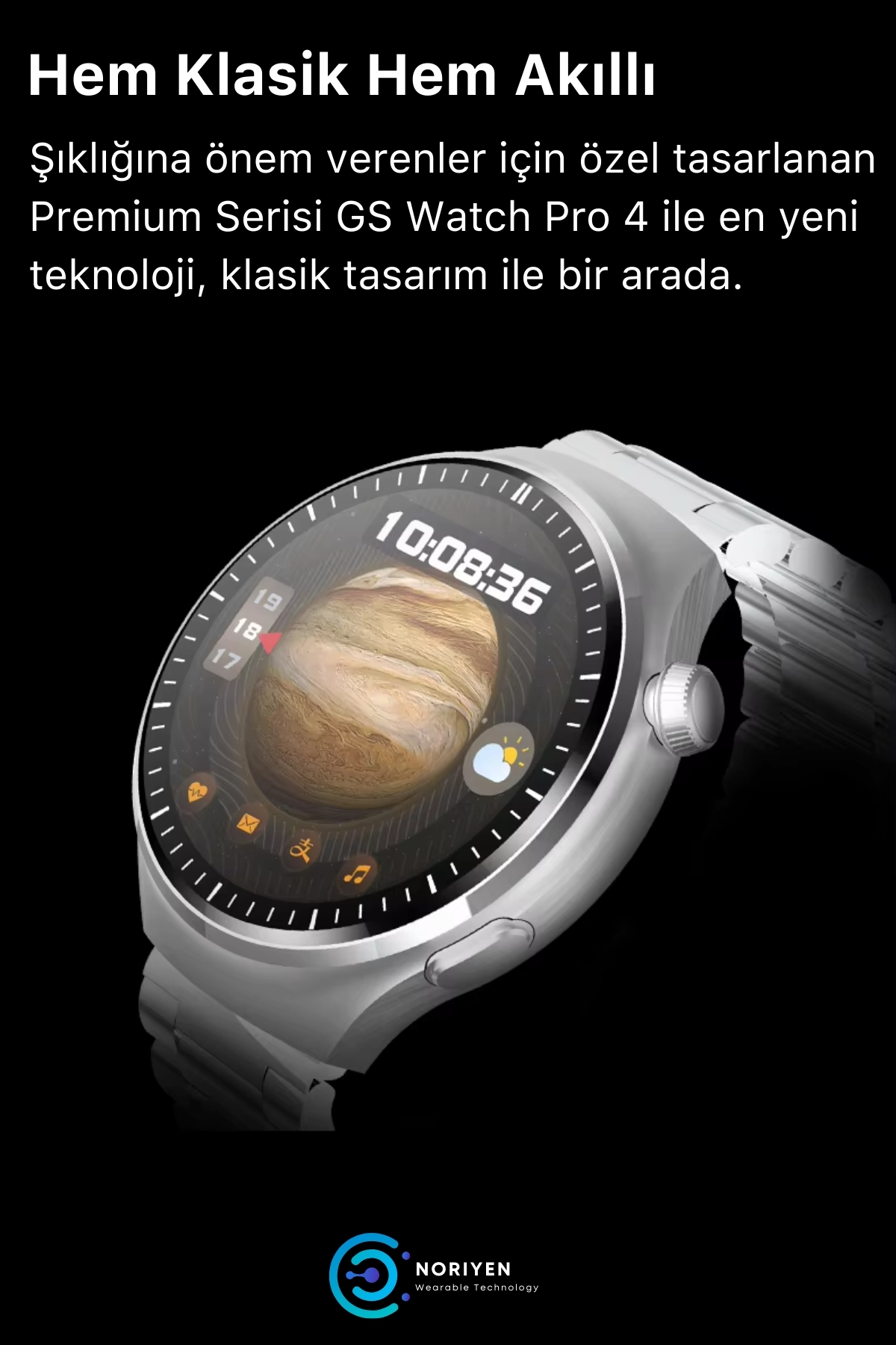Yeni Nesil Super Amoled HD Ekran Gs Watch Pro 4 Spor Sağlık Sensörlü iOS Android Uyumlu Akıllı Saat