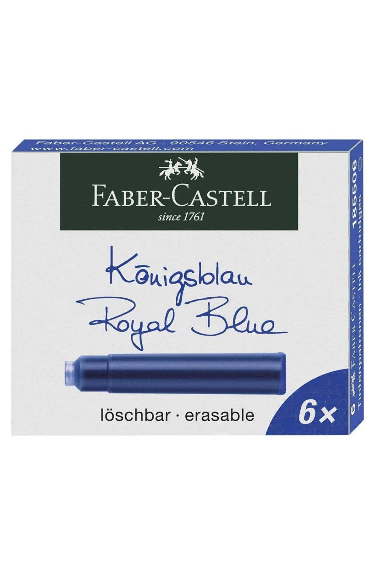 Faber Castell Dolma Kalem Kartuşu Royal Mavi 6'lı 185506