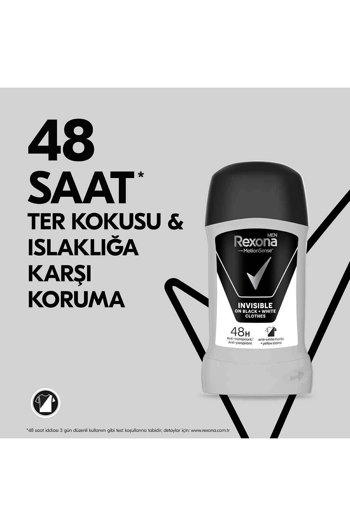 دئودورانت استیک رکسونا مردانه موشن سنس اینویسیبل بلک اند وایت 50 میلی‌لیتر  Rexona