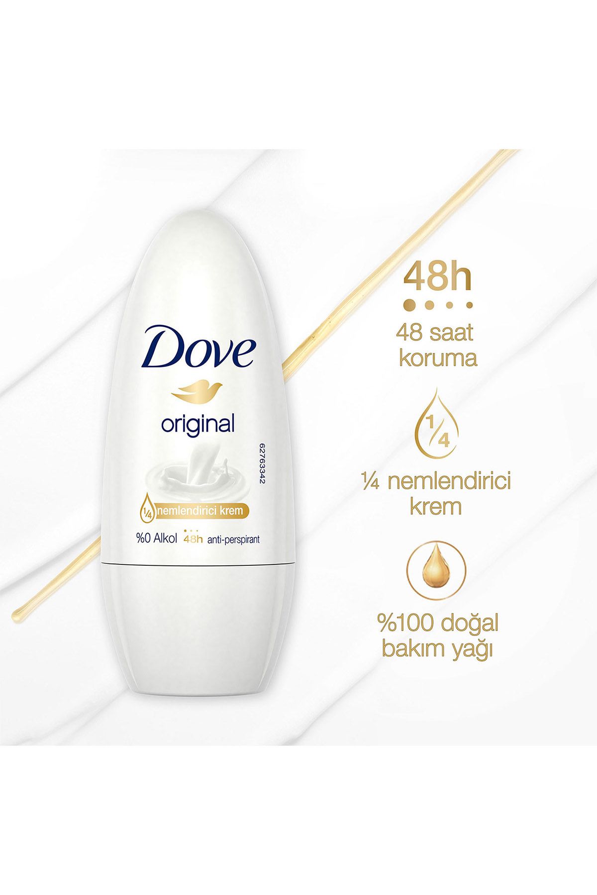 دئودورانت و رول آن زنانه روی اصلی 1 4 کرم مرطوب کننده 50ML X2 قطعات Dove