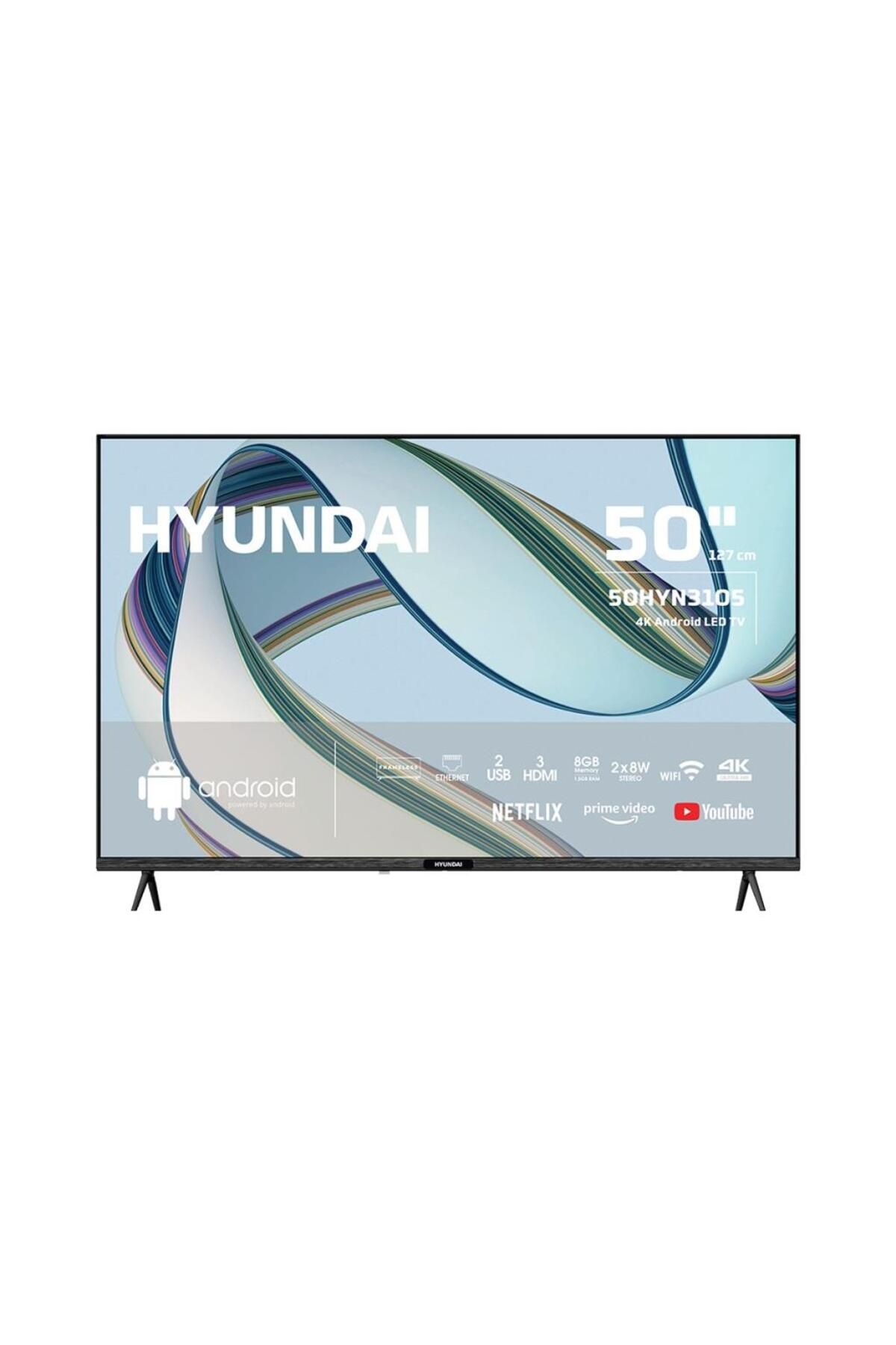 Hyundai 50hyn3105 50" 127 Ekran 4k Ultra Hd Android Tv