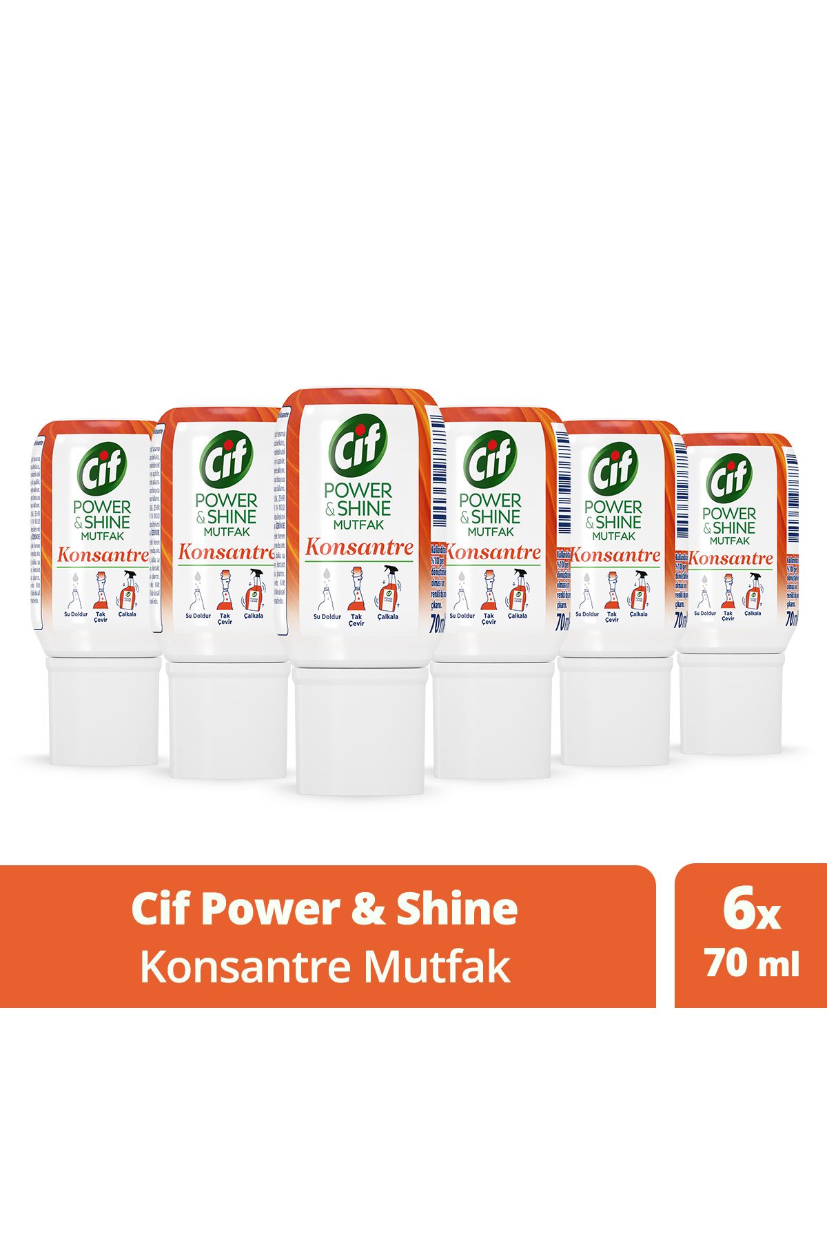 Cif Power And Shine Konsantre Kapsül Mutfak Temizleyici 10 Kat Konsantre Zorlu Yağları %100 Çözer 70