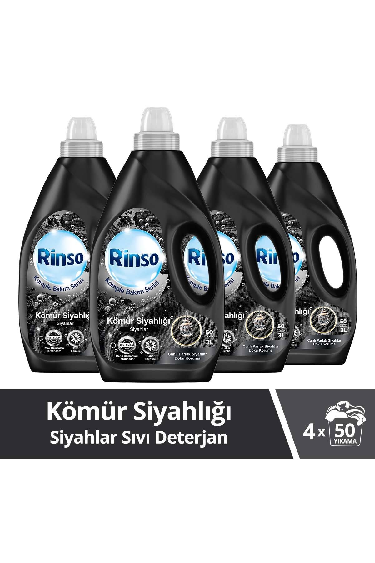 Rinso Sıvı Deterjan Kömür Siyahlığı Siyahlar 3lt 4 Adet