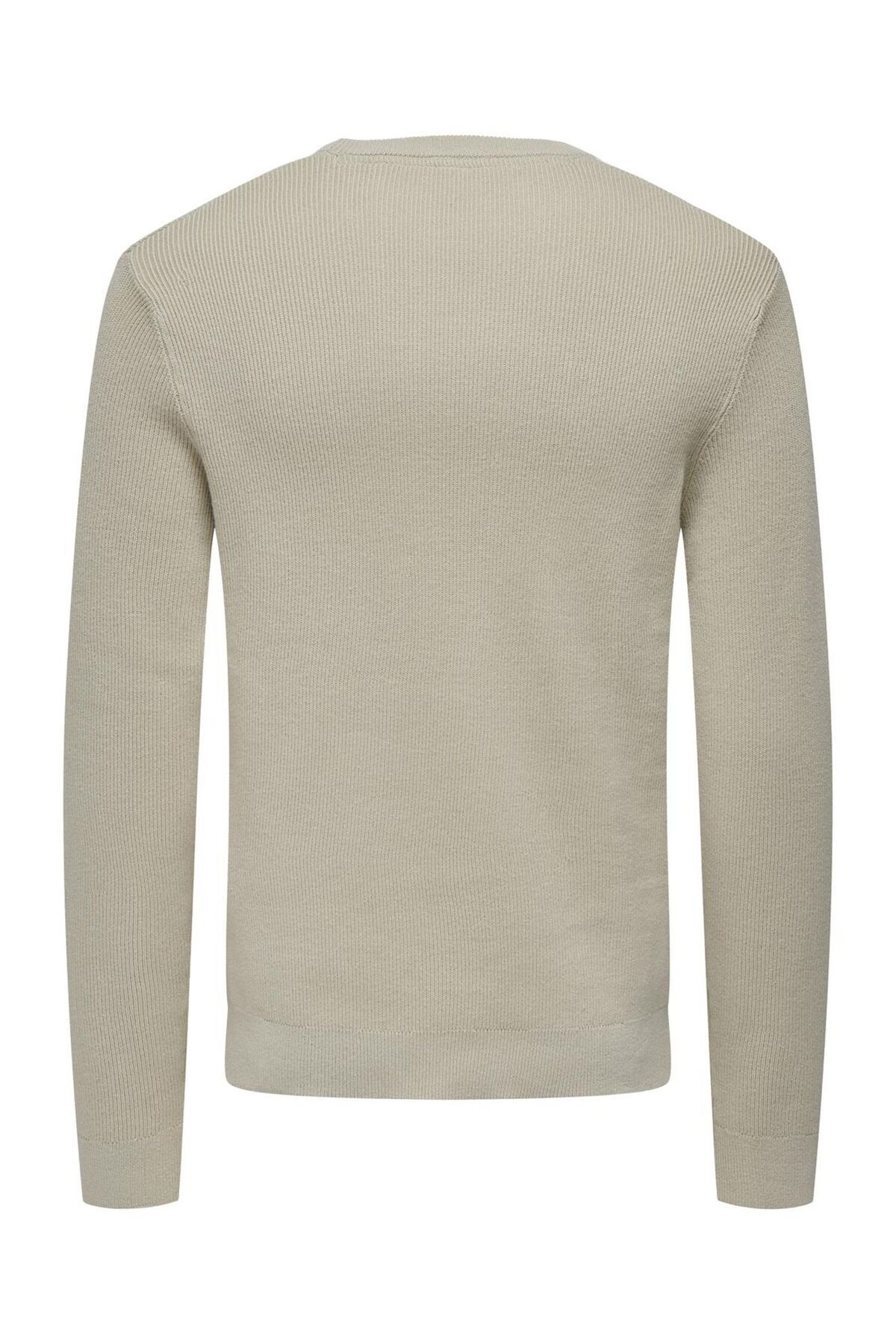 Only & Sons-Onsphil Reg 12 Struc Crew Knit Noos 22022855   Silver Lining 3