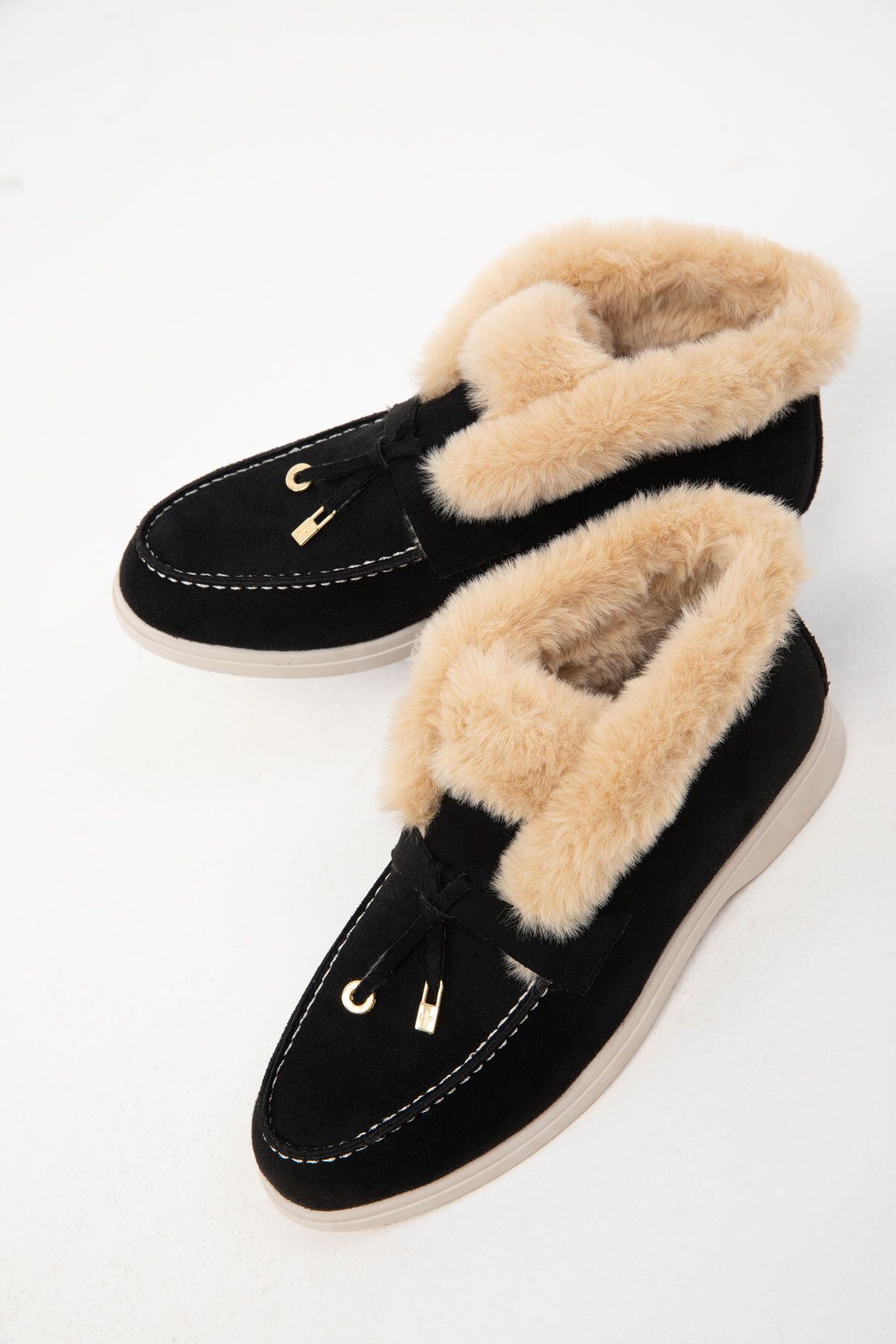 SOHO-Μαύρα σουέτ γυναικείες μπότες - 19966 Model Bootie 4