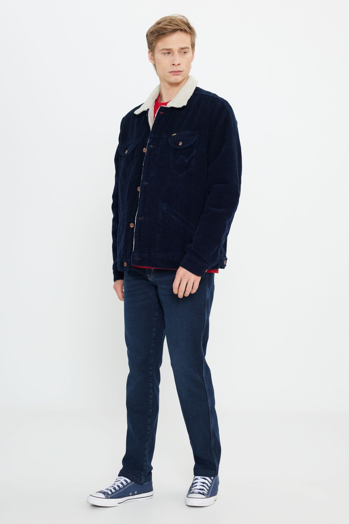کاپشن مخملی پشم مصنوعی مردانه یقه شرپا با تناسب معمولی متناسب Wrangler
