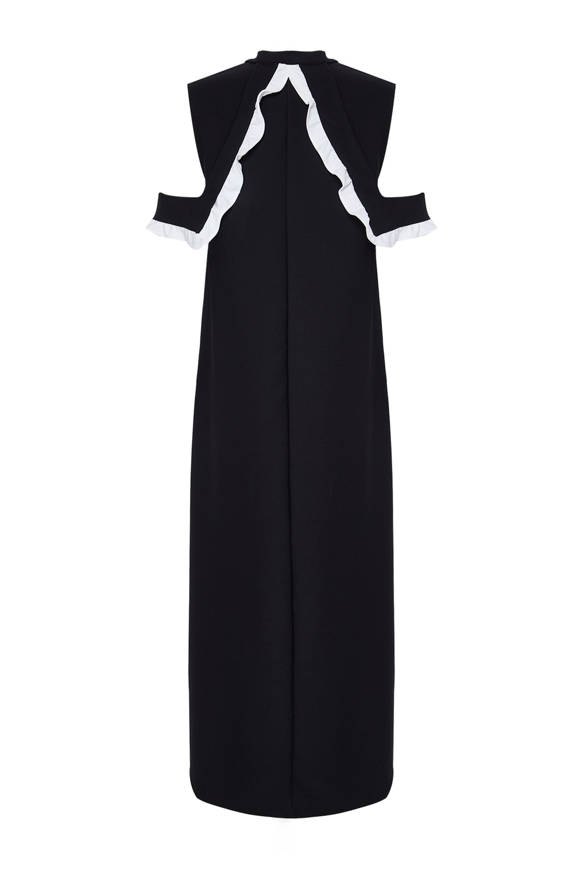 Trendyol Modest-Schwarzes gewebtes Kleid mit Kragendetail TCTAW25EB00072 7