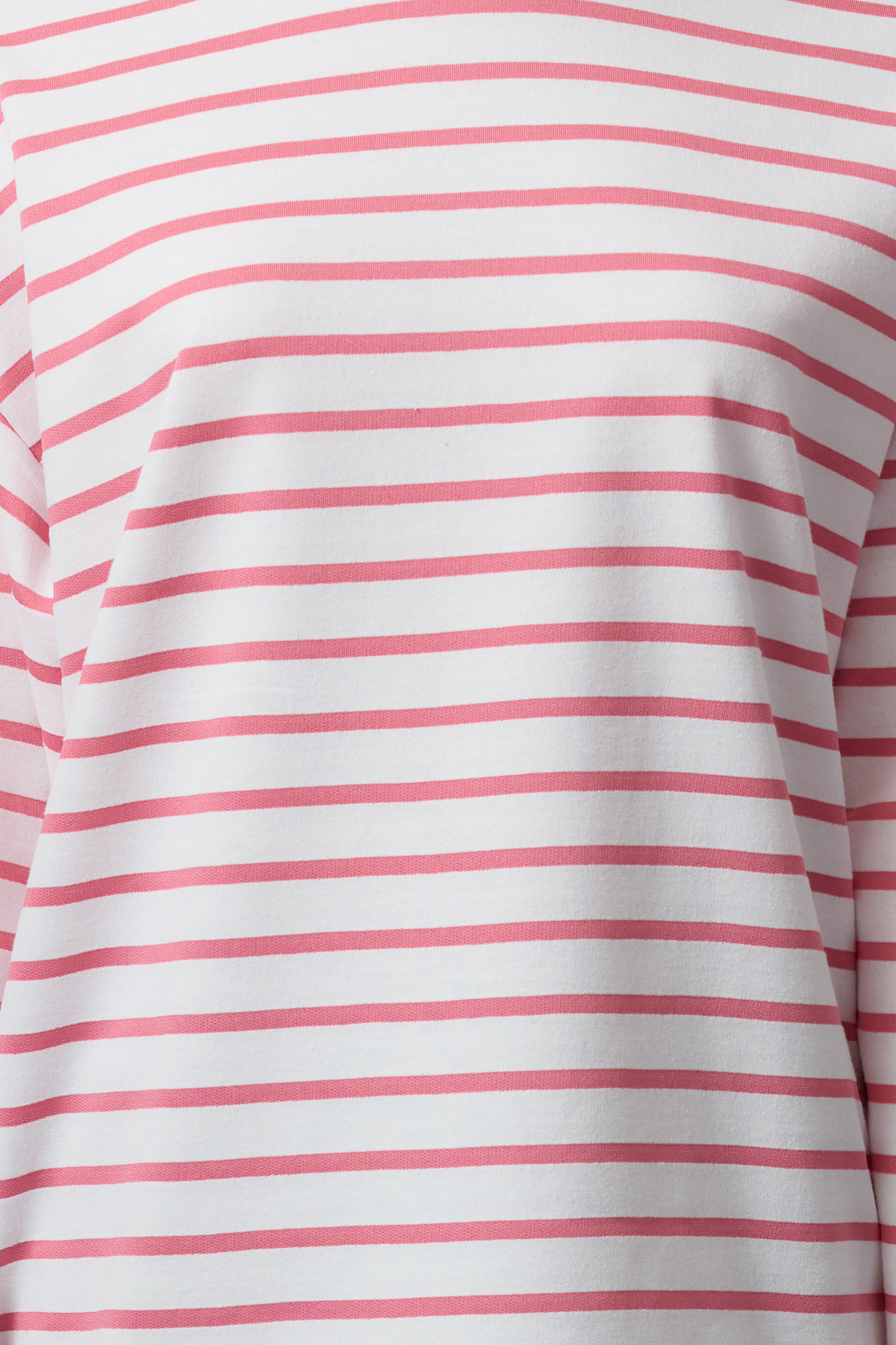 Trendyolmilla  Pembe Çizgili Oversize/Geniş Kesim Bisiklet Yaka İnce Örme Sweatshirt TWOAW23SW00326 - Görsel 4