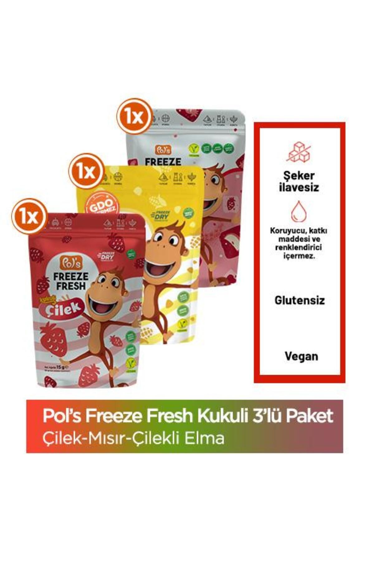 Freeze Fresh Kukuli Çocuk Serisi Çilek 15 G, Mısır 25 G, Çıtır Küp 20 G