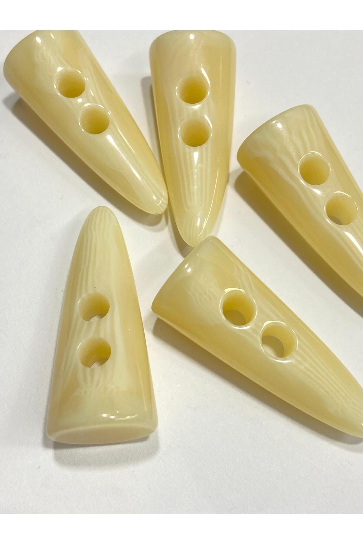 karantuhafiye-4 cm Cream Colored Set of 5 with Elephant Tooth and Shepherd Button - Gray Series 8