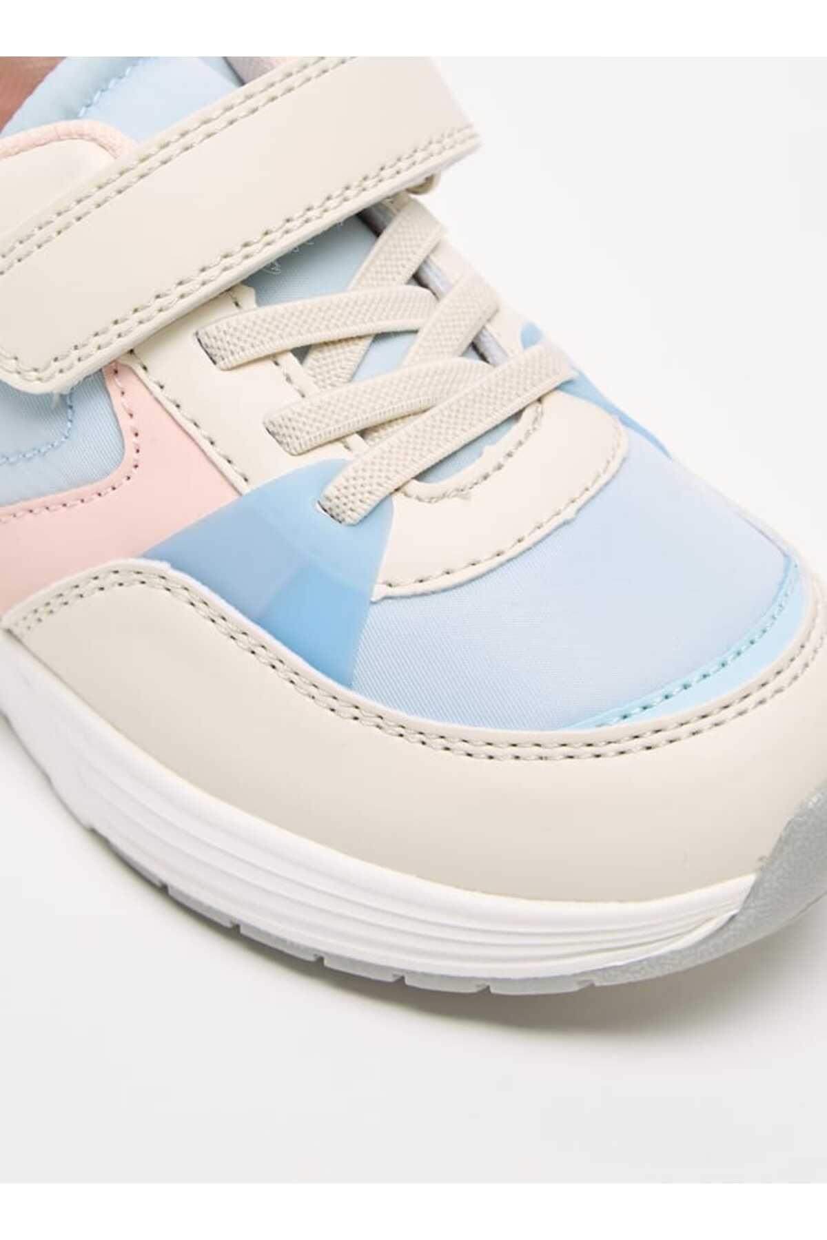 Juniors-Colourblock Sneakers with Hook and Loop Closure 5
