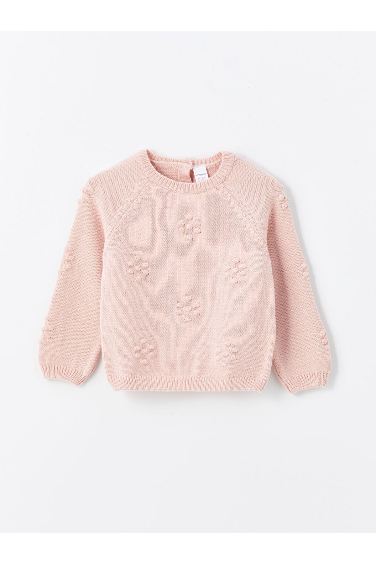 LC Waikiki-Pink Patterned Crew Neck Lcw Baby Knitwear Sweater - Baby Girl 1