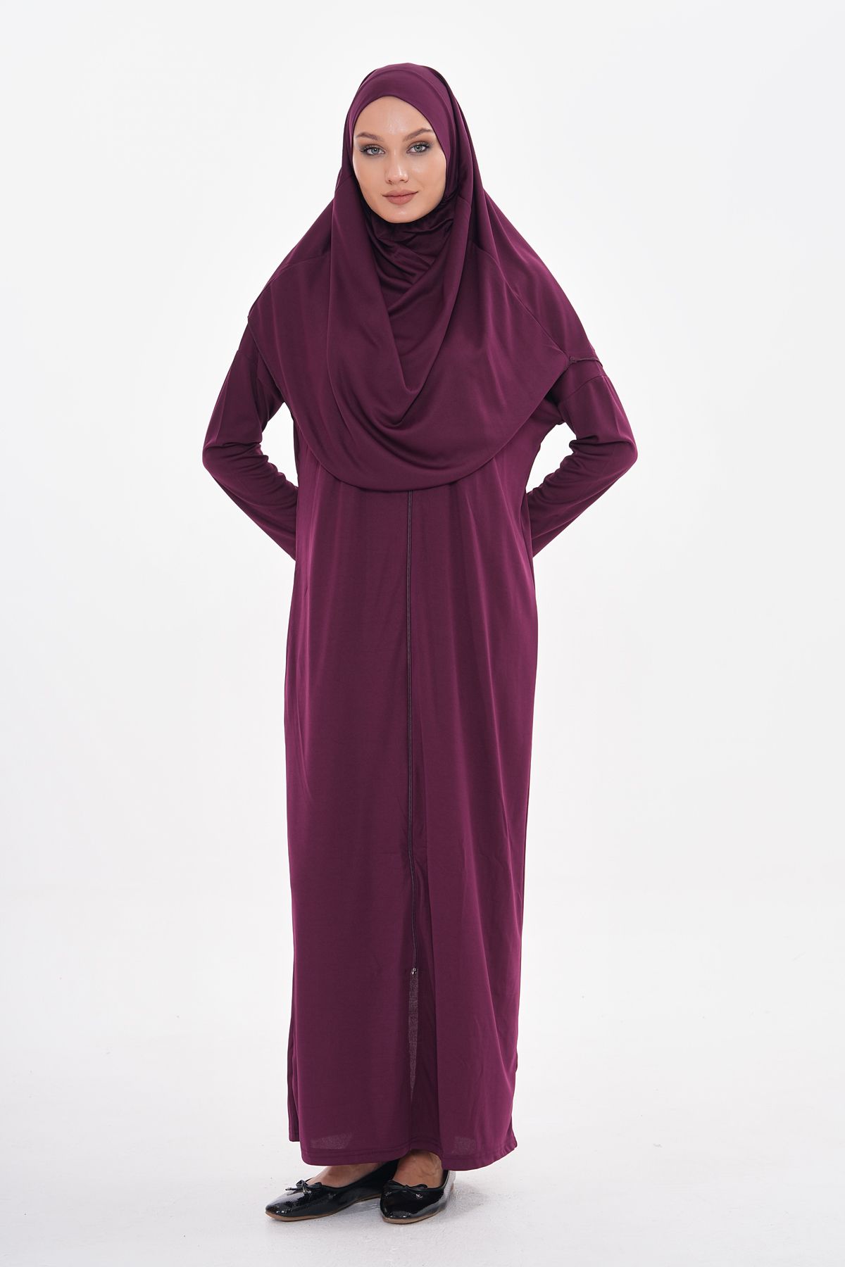 medipek-One-Piece Prayer Dress with Zippered Hijab 2