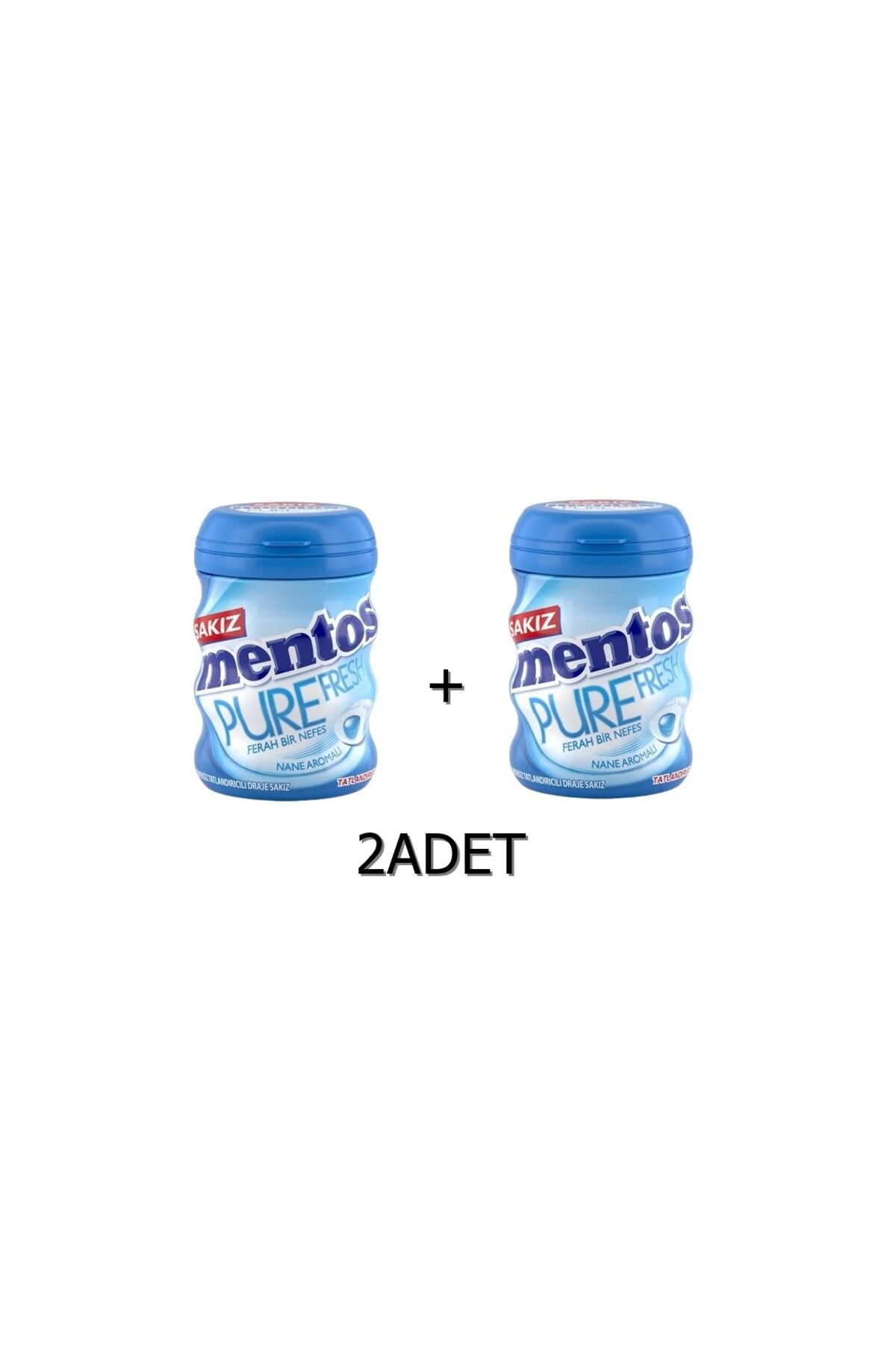 Mentos Pure Fresh Nane Aromalı Sakız - Şekersiz(Tatlandırıcılı) 60g (2 ADET)